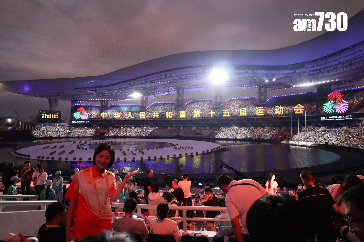 全運會開幕式晚上在廣東奧林匹克體育中心舉行。(鍾式明攝)