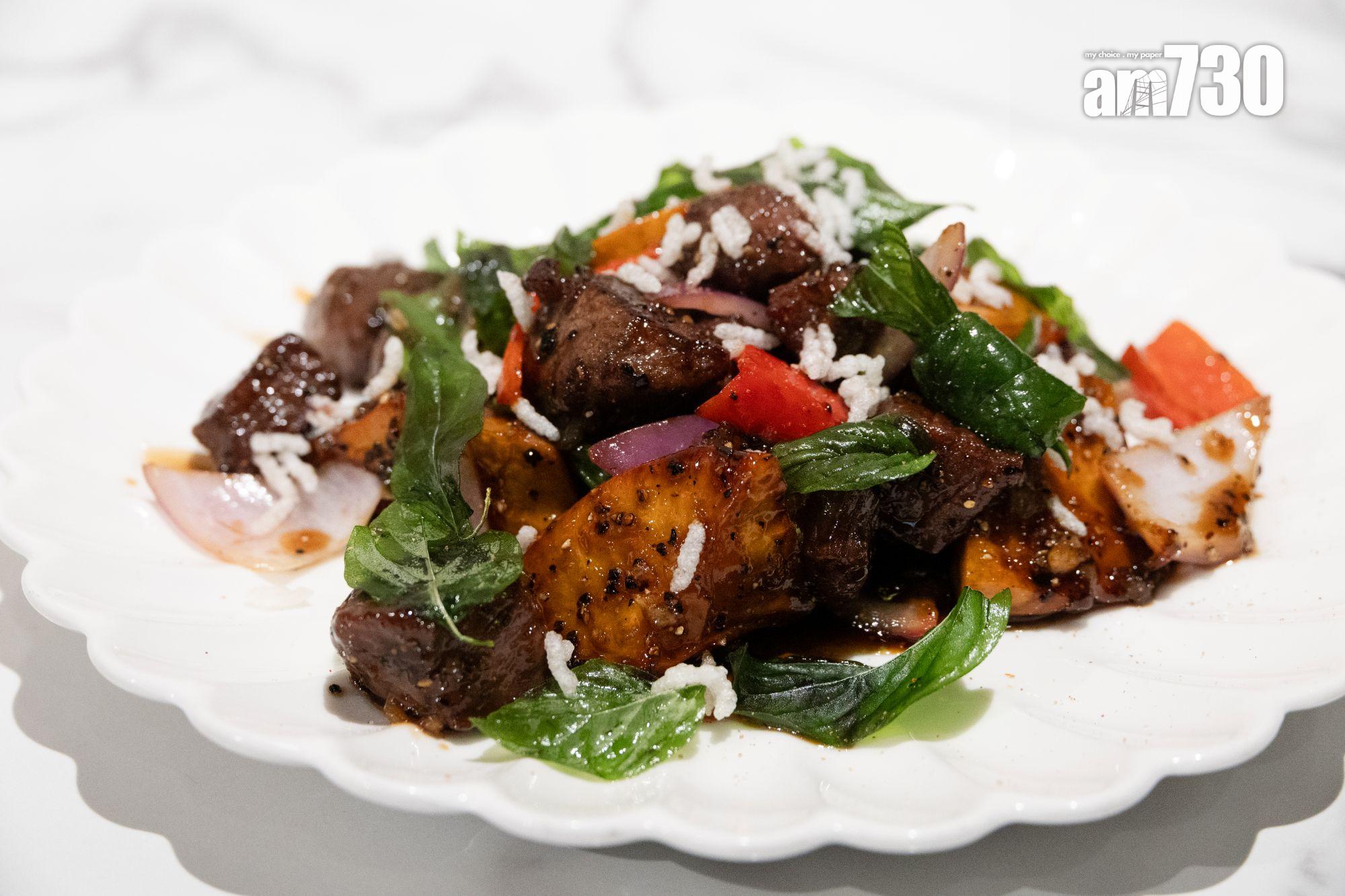 脆米蜜椒番薯牛柳 ($398)SRF美國金標牛具肉味以及和牛的油香,鎖著鑊氣。(周令知攝)