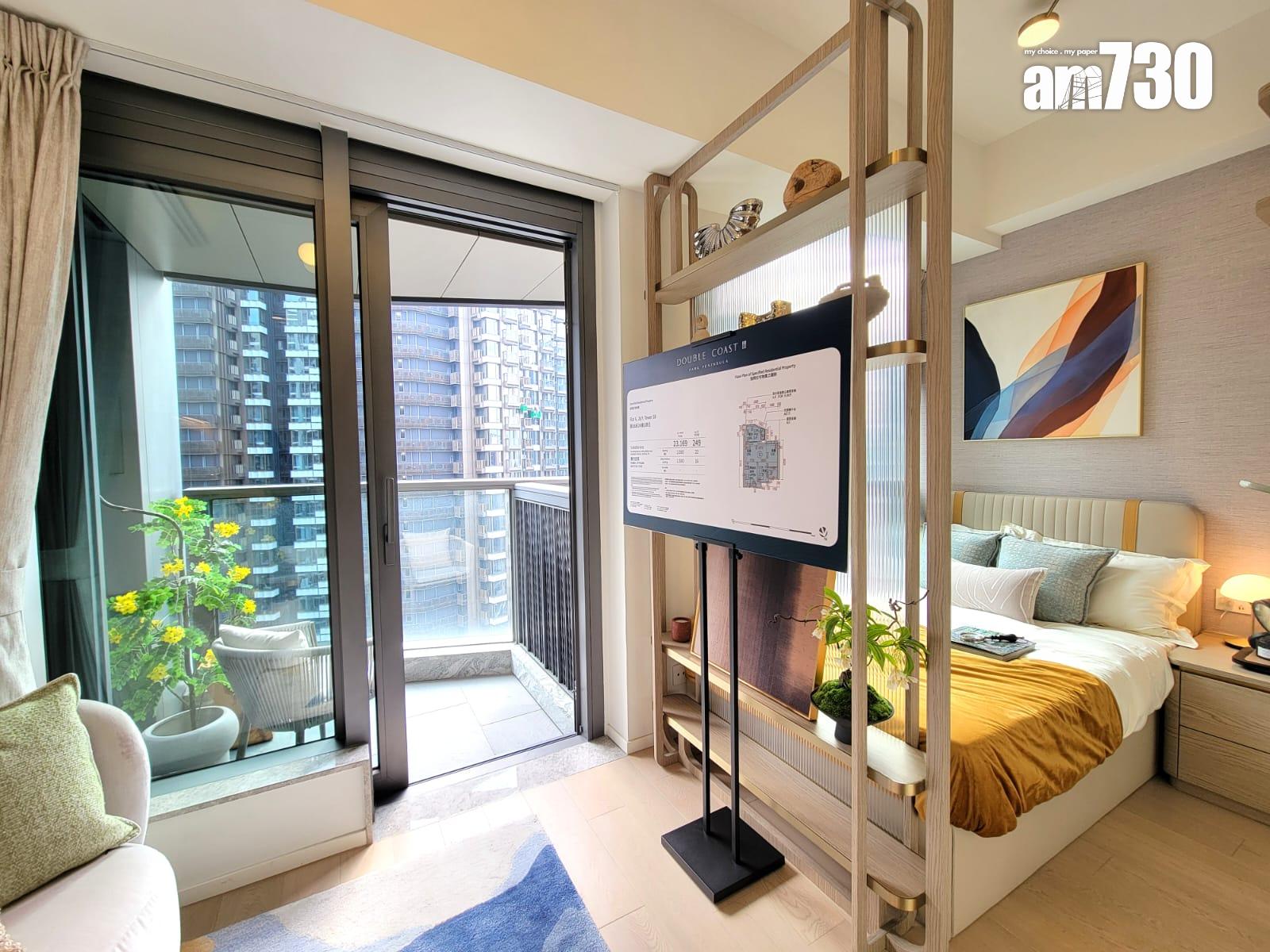 DOUBLE COAST III示範單位|249呎開放式 間隔方正實用 三合一露台設計(多圖有片)|啟德新盤
