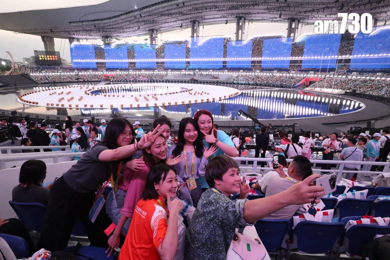 全運會開幕式晚上在廣東奧林匹克體育中心舉行。(鍾式明攝)