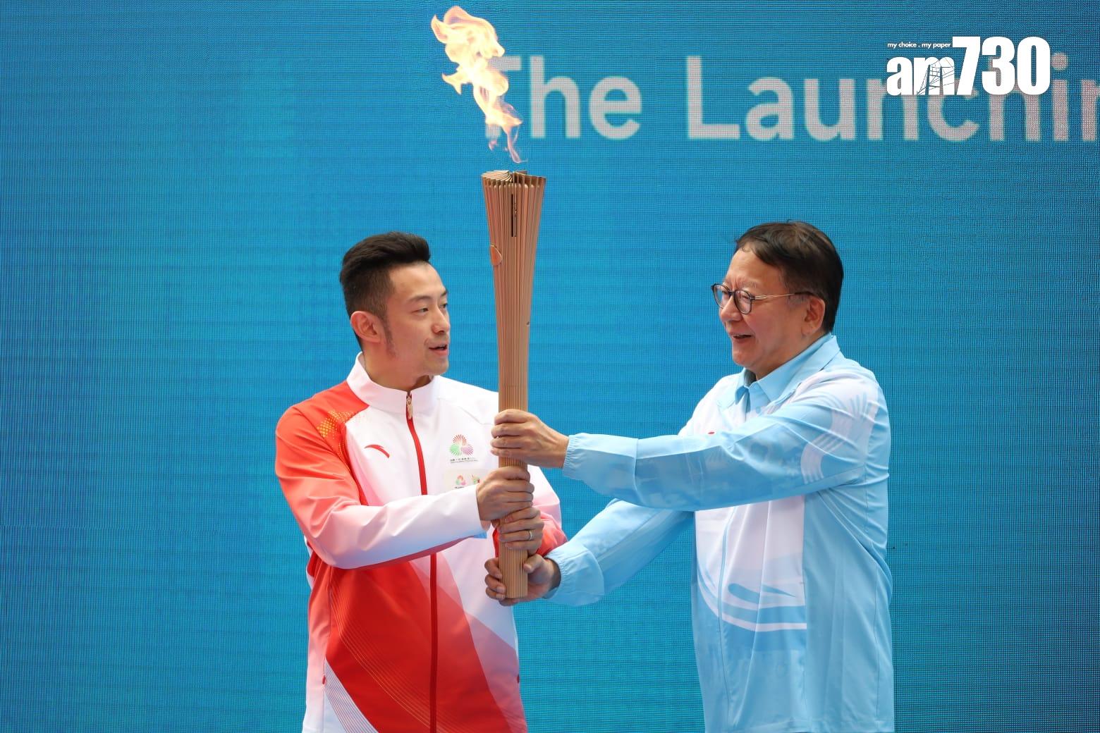 火炬傳遞儀式今日舉行。(鍾式明攝)