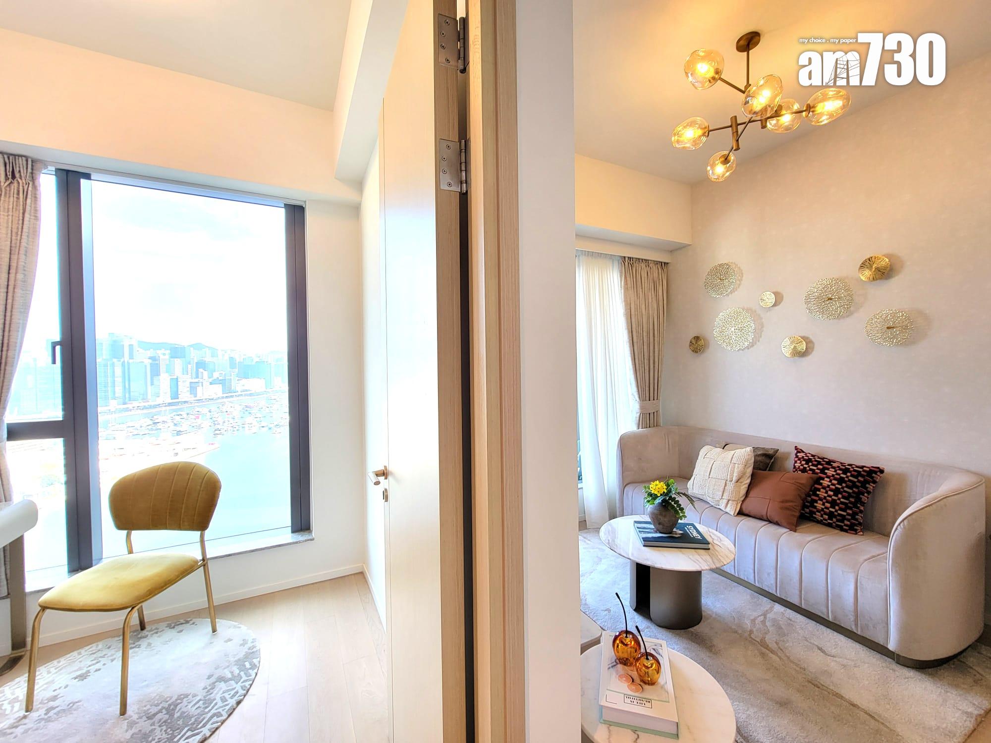 DOUBLE COAST III示範單位|696呎三房套 標準分層戶最大 廳房同向享海景 (多圖有片)|啟德新盤