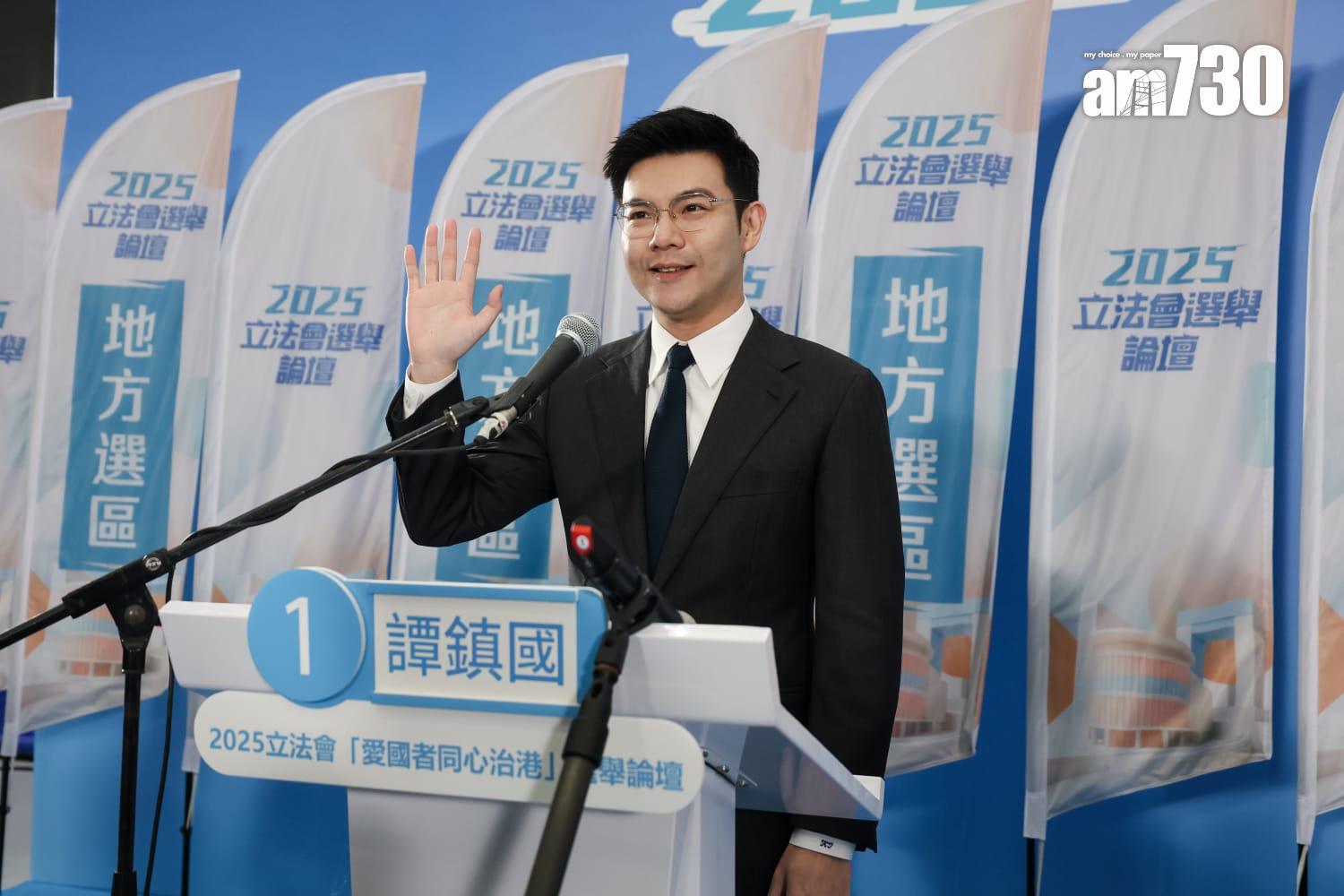 新界北直選論壇今早舉行,5名候選人的政綱圍繞北部都會區發展。(周令知攝)