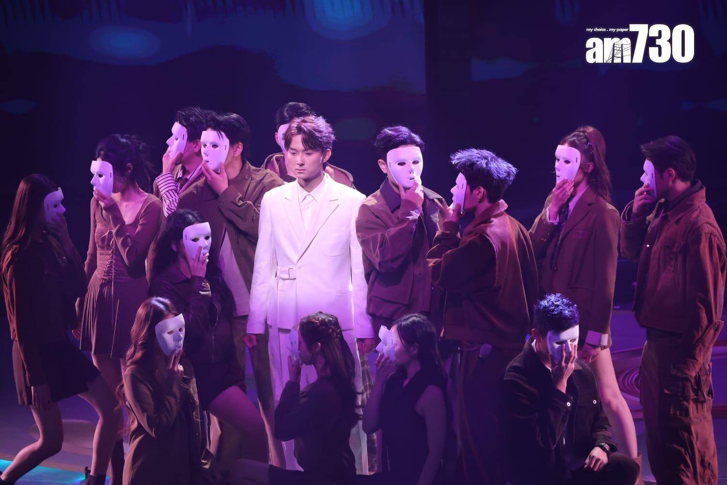 林俊其在台慶環節以自己似王浩信一事作演出。(娛樂組攝)