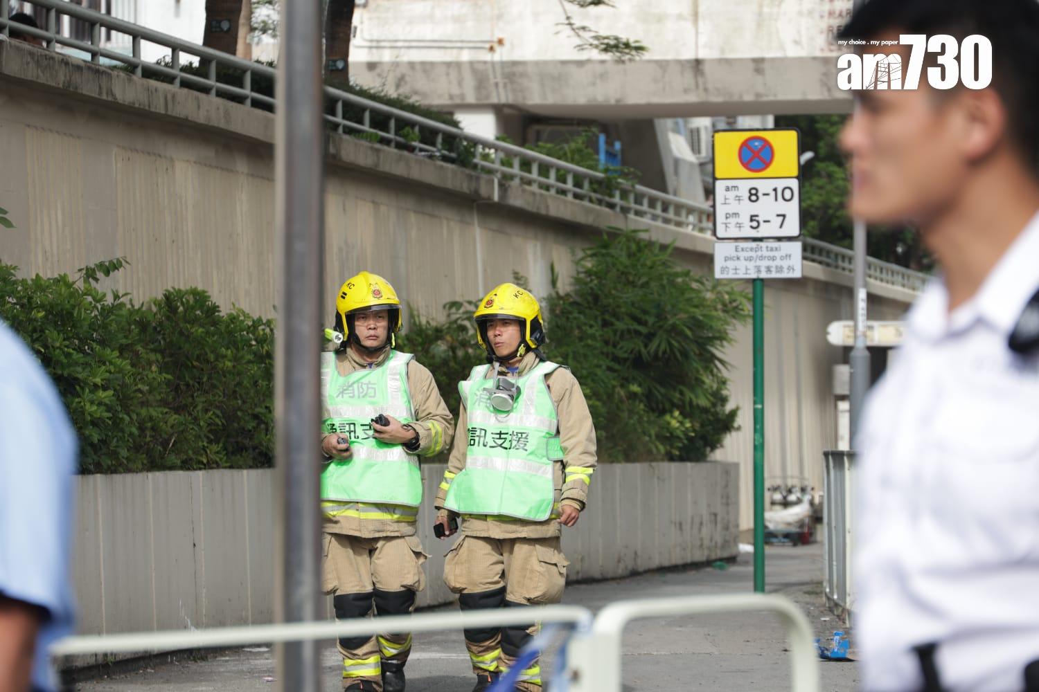 大埔宏福苑發生五級火,消防處派出逾1,250名消防員及救護人員參與行動。(吳康琦攝)