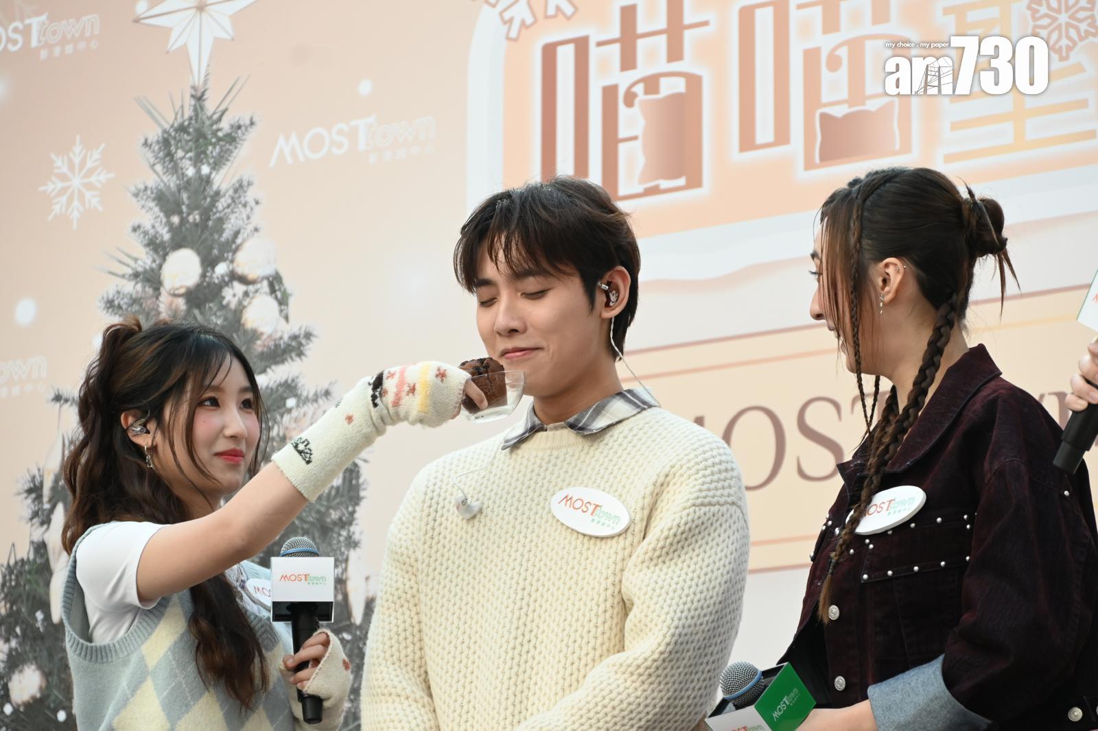 曾傲棐、鍾柔美與詹天文出席商場活動。(娛樂組攝)