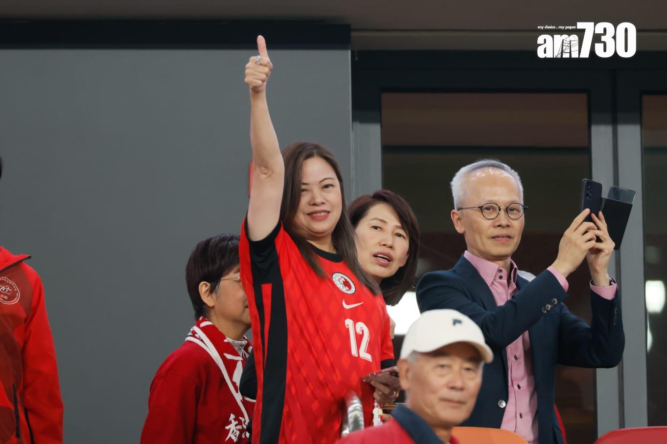 文體旅局局長羅淑佩入場支持。(蘇文傑攝)