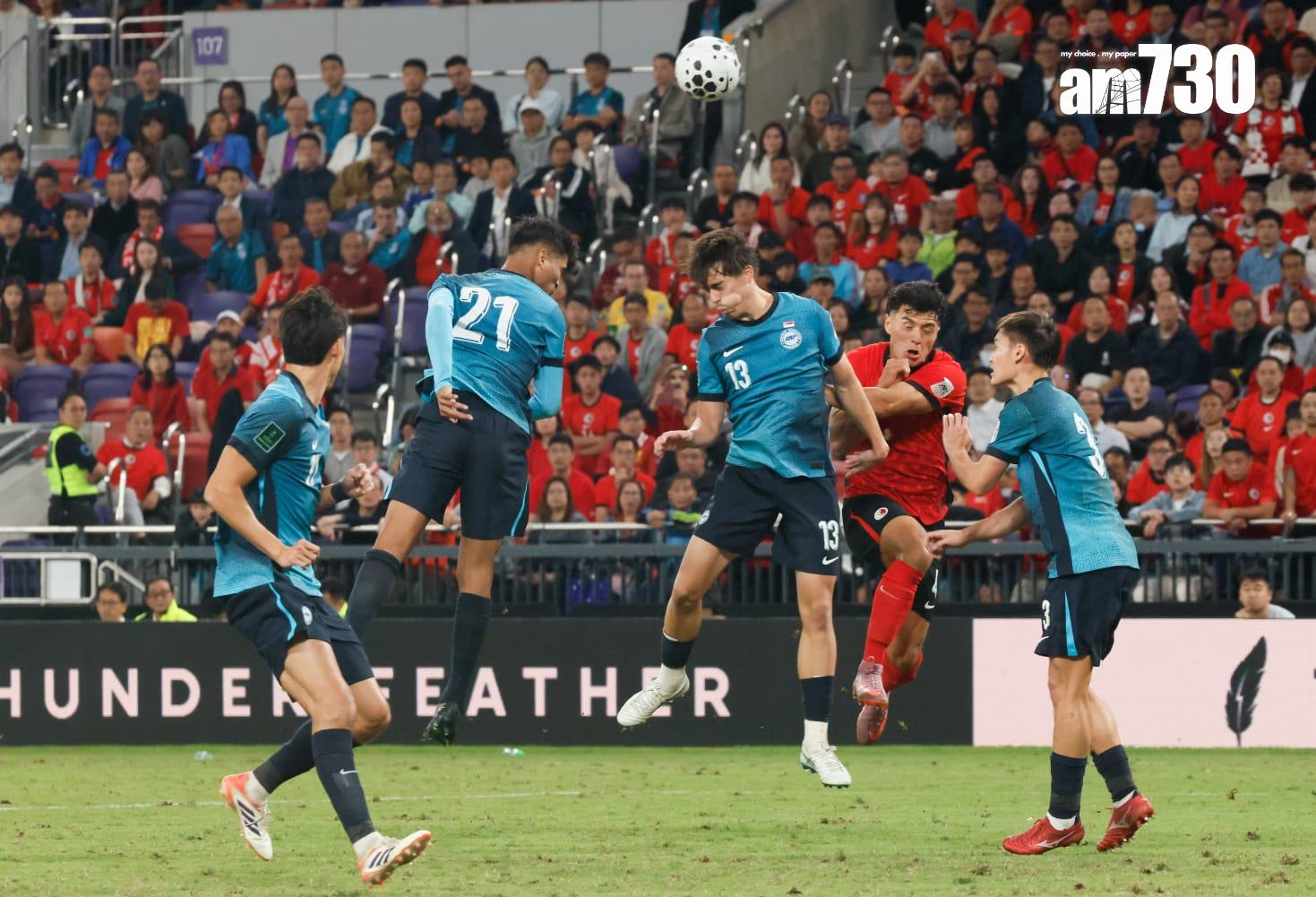 香港隊1:2不敵新加坡。(蘇文傑攝)