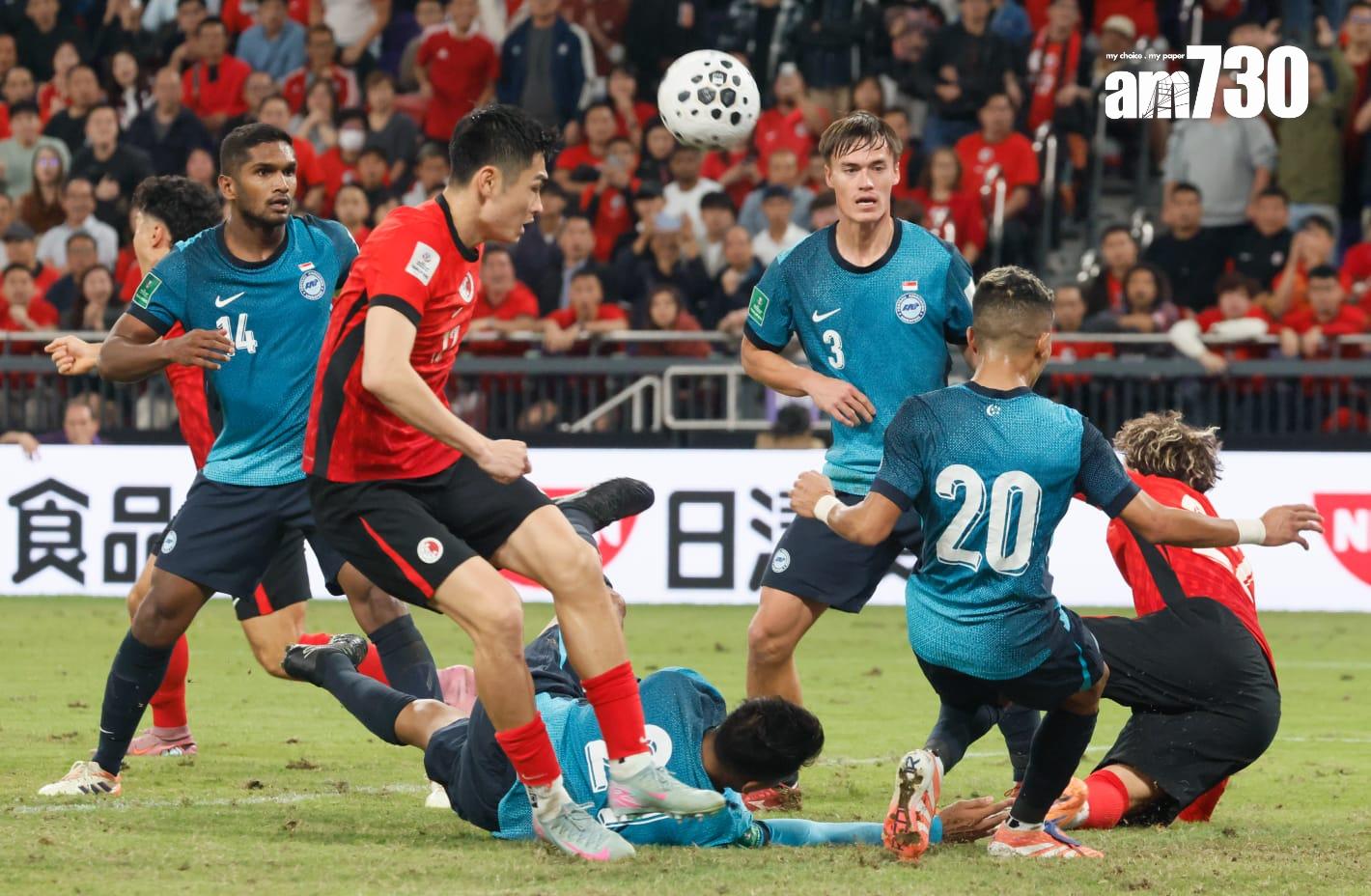 香港隊1:2不敵新加坡。(蘇文傑攝)