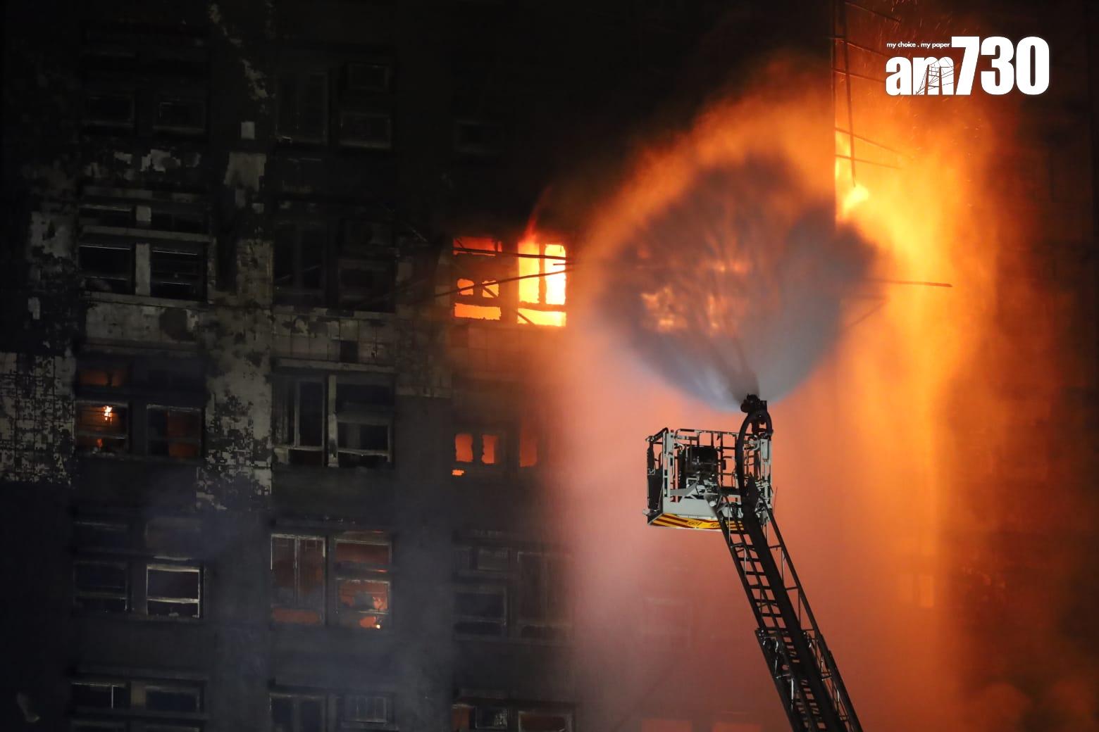 大埔宏福苑發生五級火。(鍾式明攝)