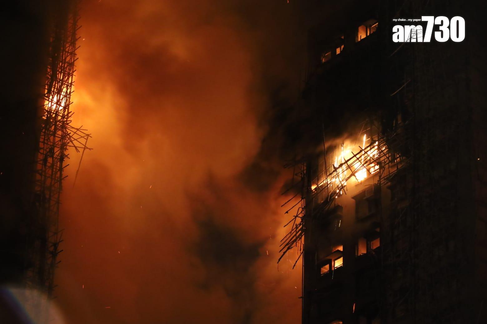 大埔宏福苑發生五級火。(鍾式明攝)