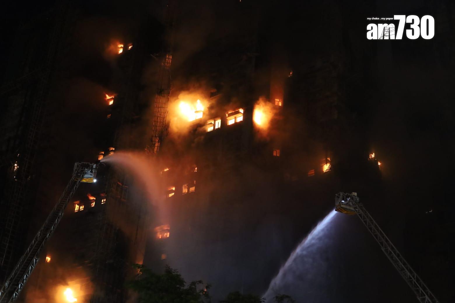 大埔宏福苑發生五級火。(鍾式明攝)
