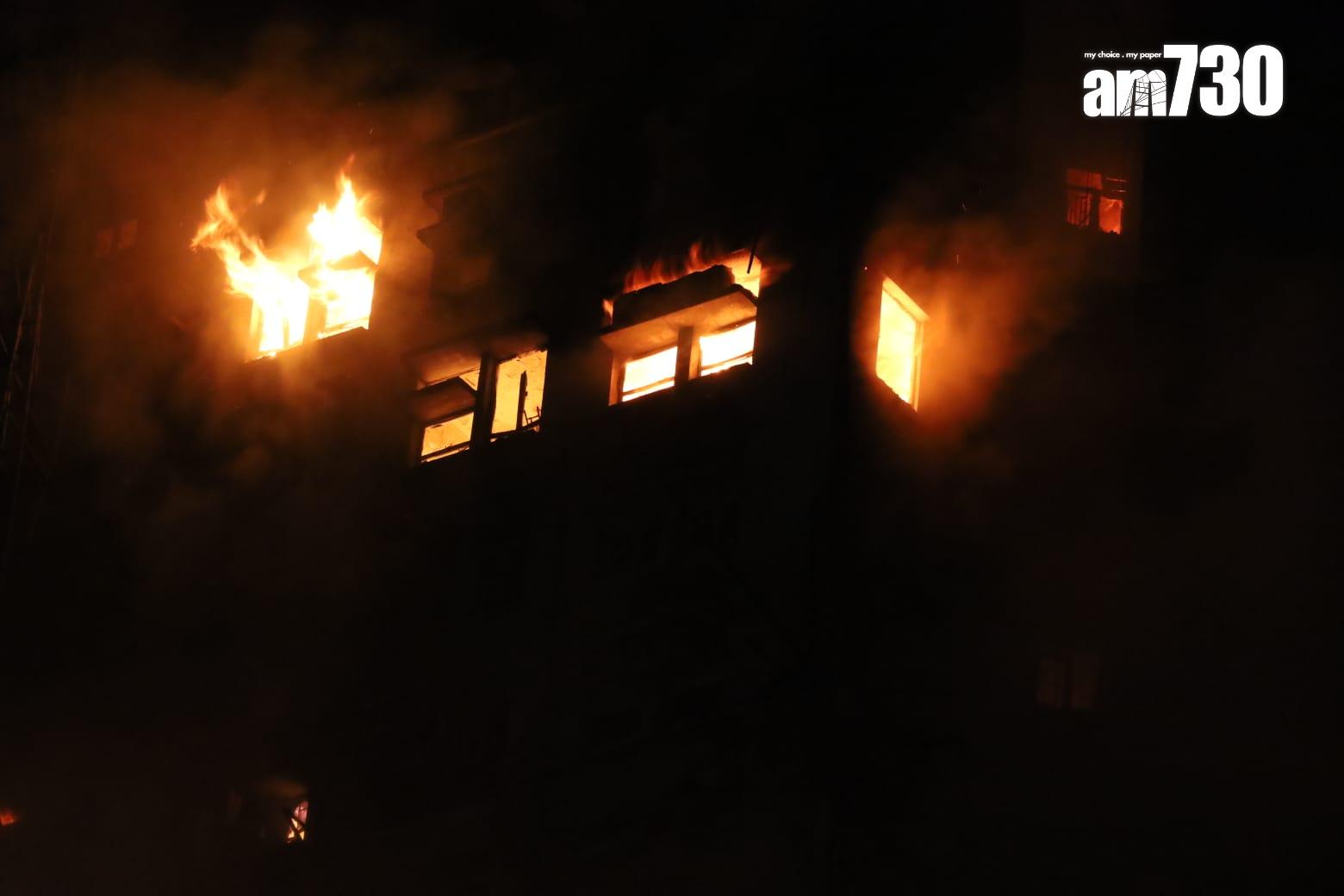 大埔宏福苑發生五級火。(鍾式明攝)