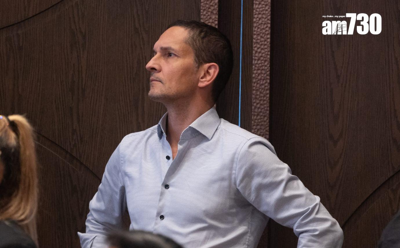 莫文蔚的老公Johannes低調現身記者會,支持太太。(蘇文傑攝)