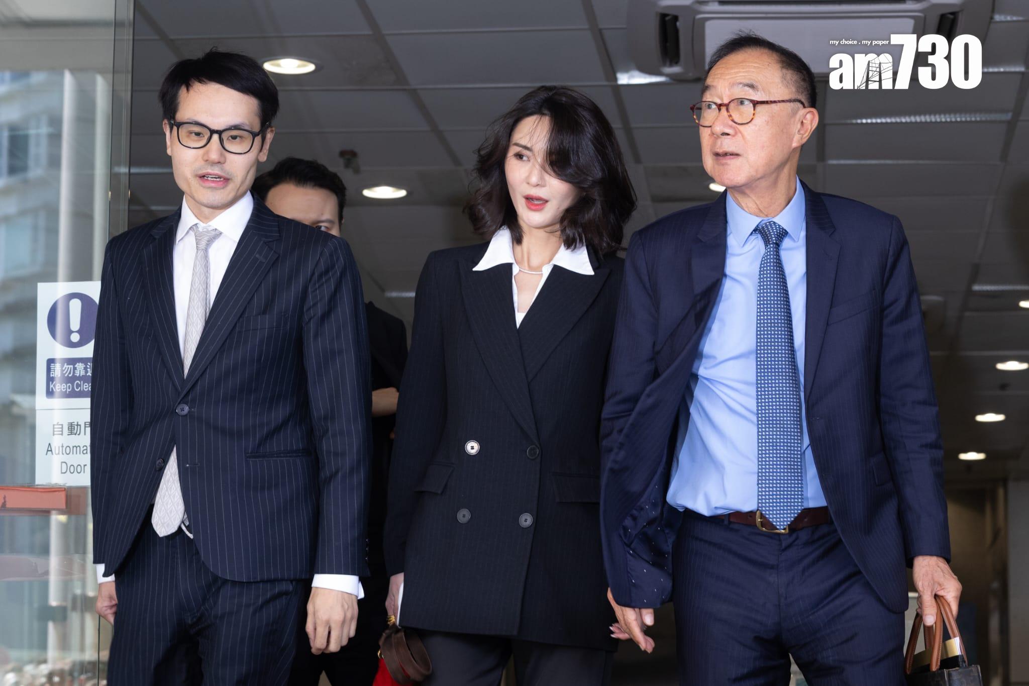 JPEX虛擬貨幣詐騙案,林作等人由警車押送至東區裁判法院,林作女友裕美離開法庭,右一為林作辯護律師清洪。(蘇文傑攝)
