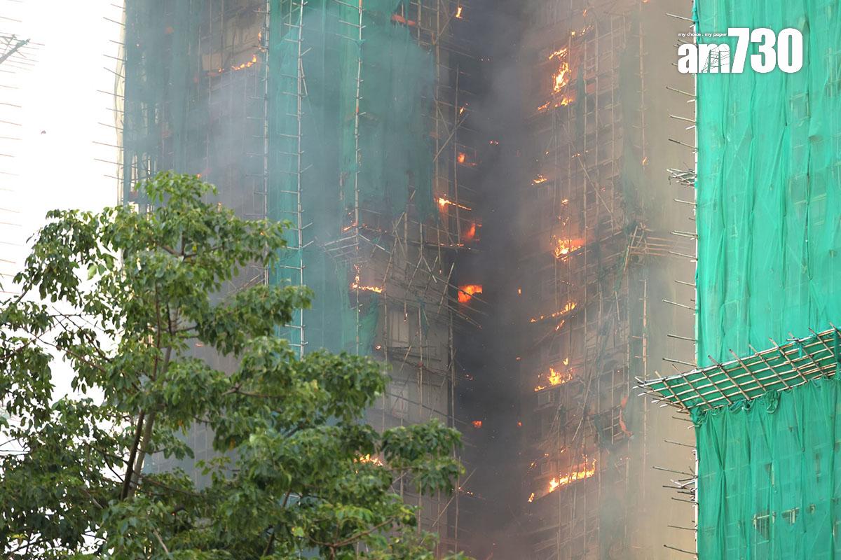 大埔宏福苑發生嚴重火警。(林俊源攝)