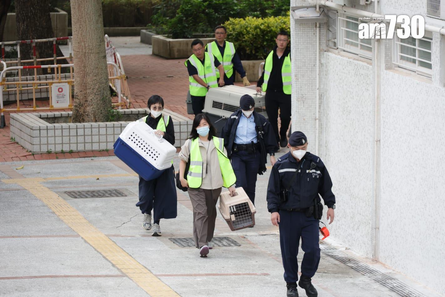 大埔宏福苑五級火情況。(吳康琦攝)
