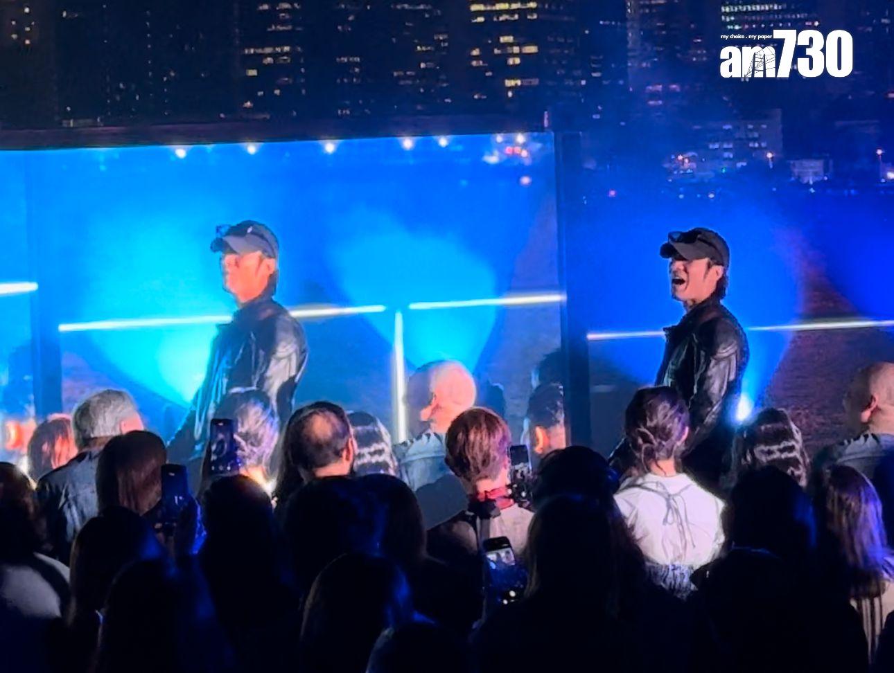 YT周殷廷全黑皮look踩場。 (娛樂組攝)