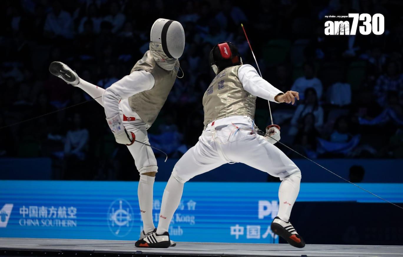 港男子花劍隊首奪全運劍擊金牌。(鍾式明攝)