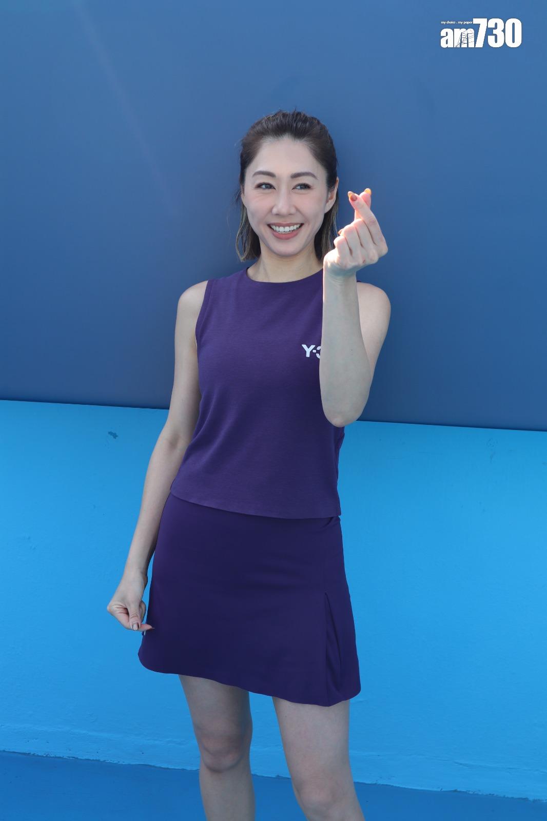 胡定欣今日(23日)出席中國網球巡迴賽建行(亞洲)香港公開賽開幕禮暨名人賽。(娛樂組攝)