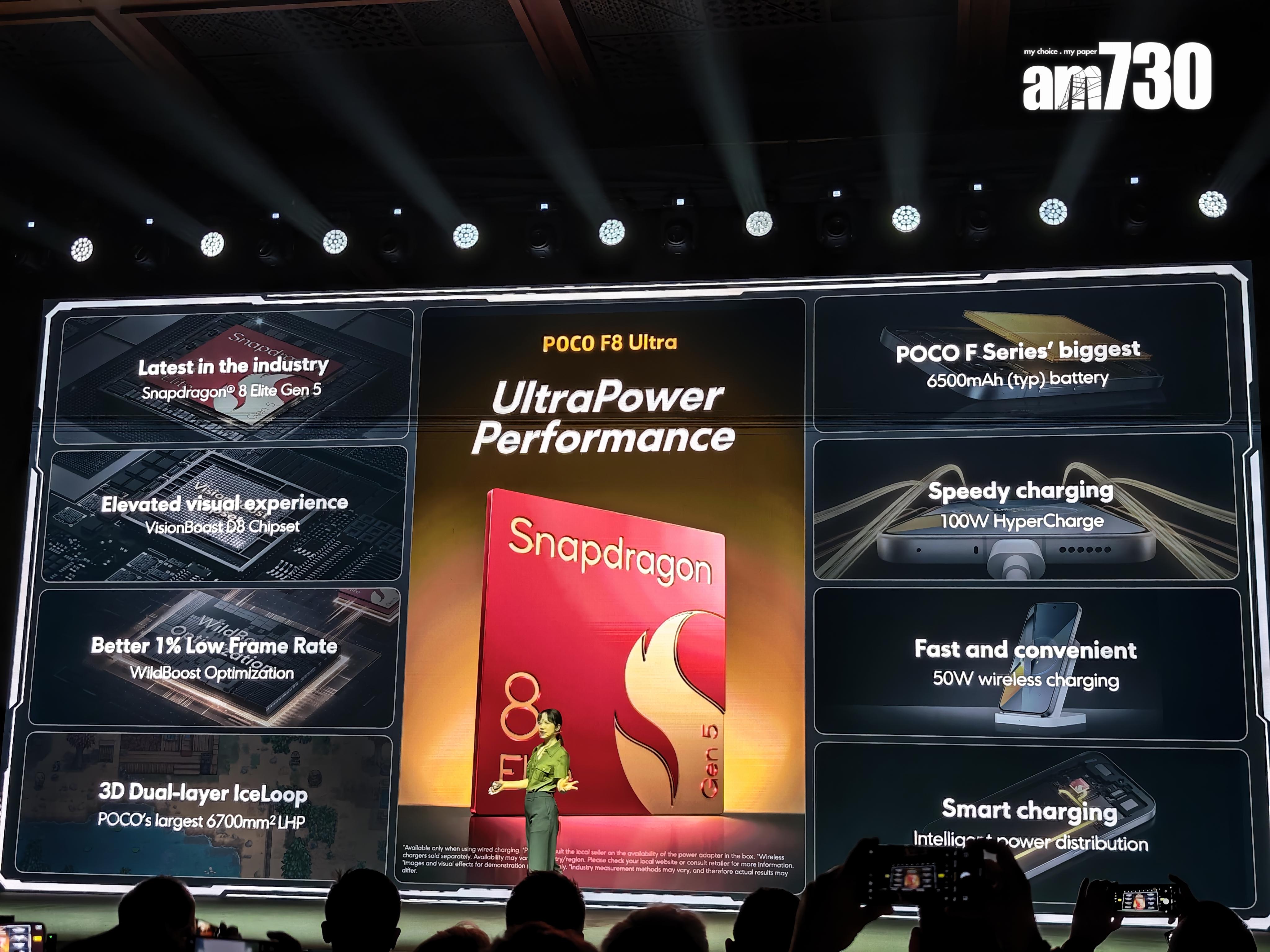 小米POCO F8 Ultra首搭載Snapdragon 8 Elite Gen 5平台。