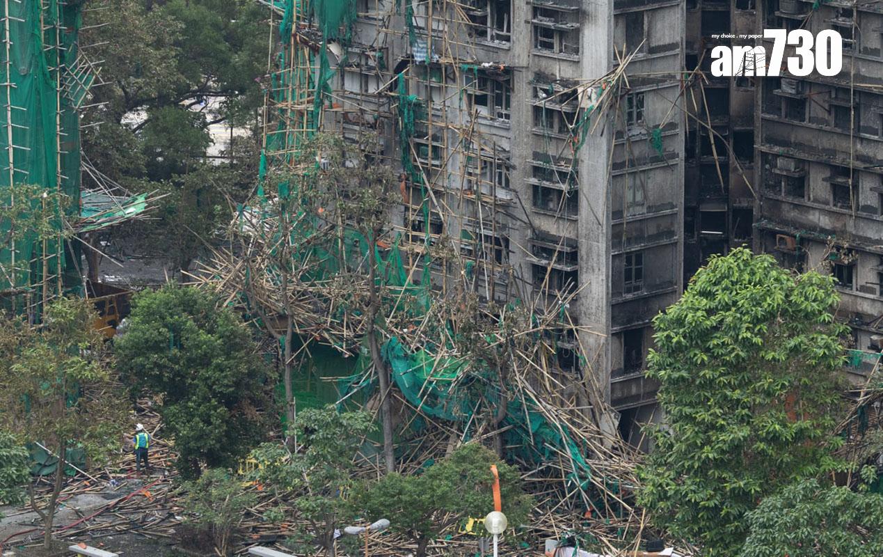 大埔宏福苑五級火涉及的大廈,政府要先視察現場情況才可安排居民返回單位。(蘇文傑攝)