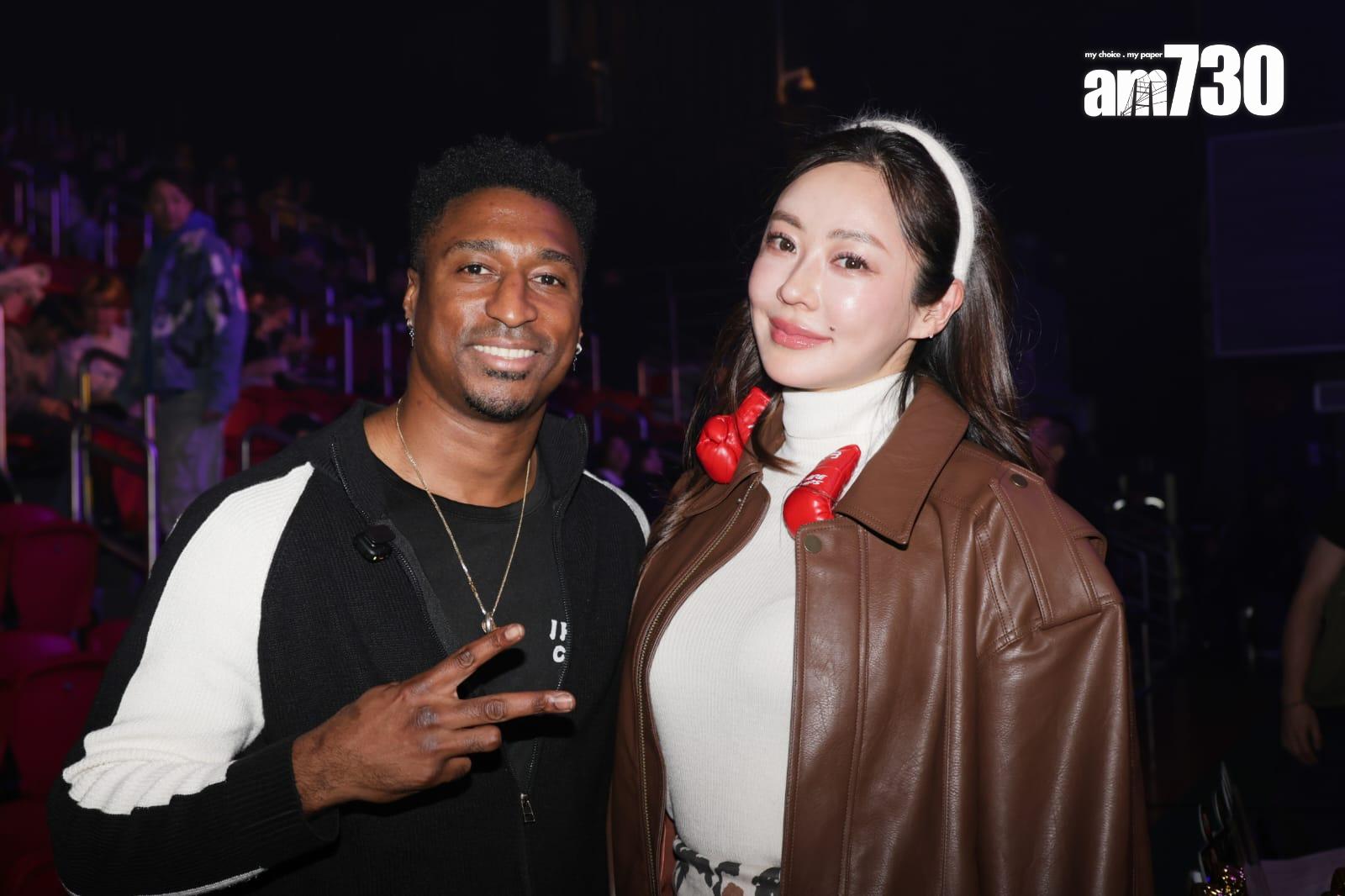 松岡李那與Black Joe。(吳康琦攝)