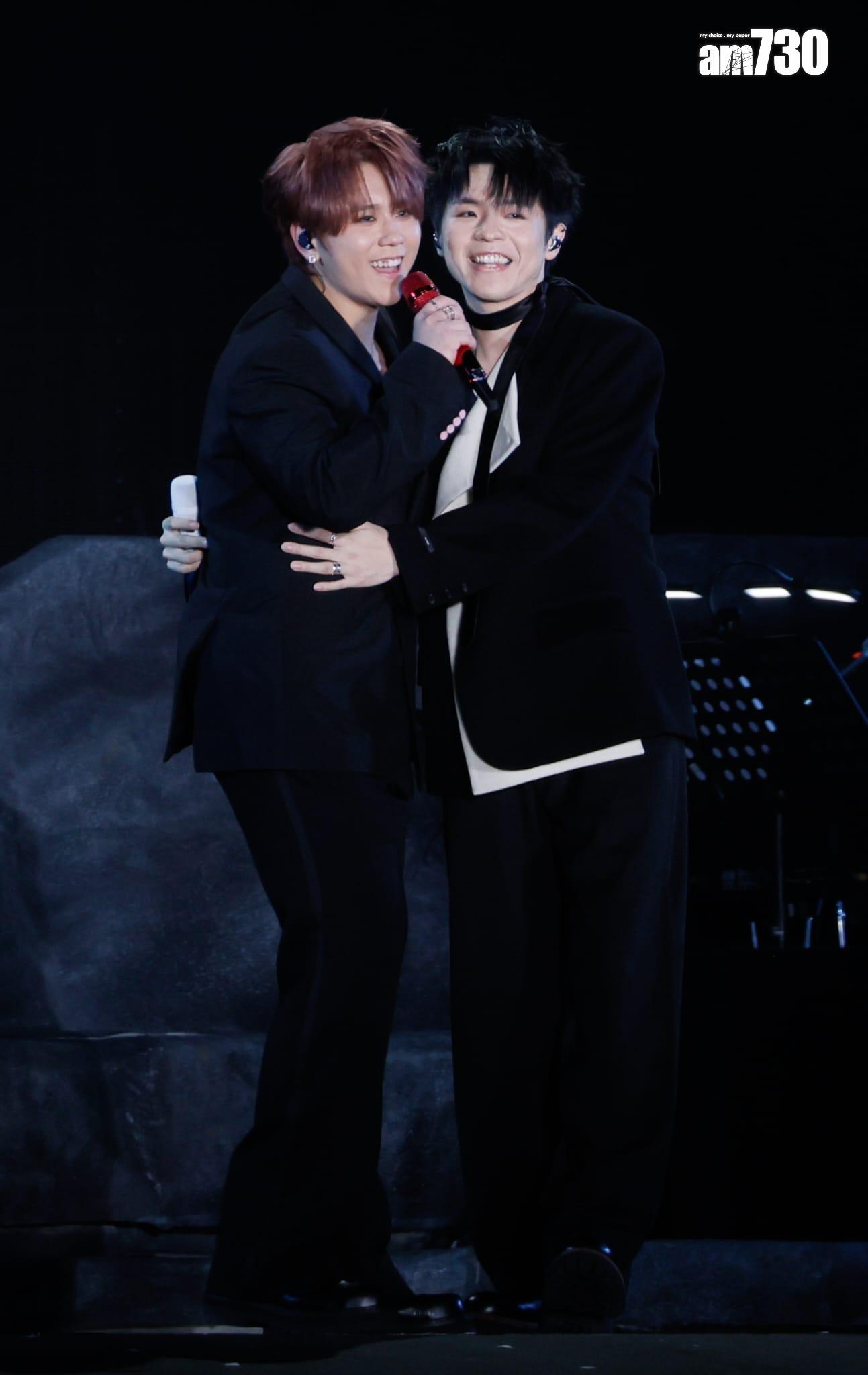 姜濤演唱會尾場邀陳卓賢Ian任嘉賓,「哥與弟」合唱《你要倔強》的畫面終於出現。(蘇文傑攝)