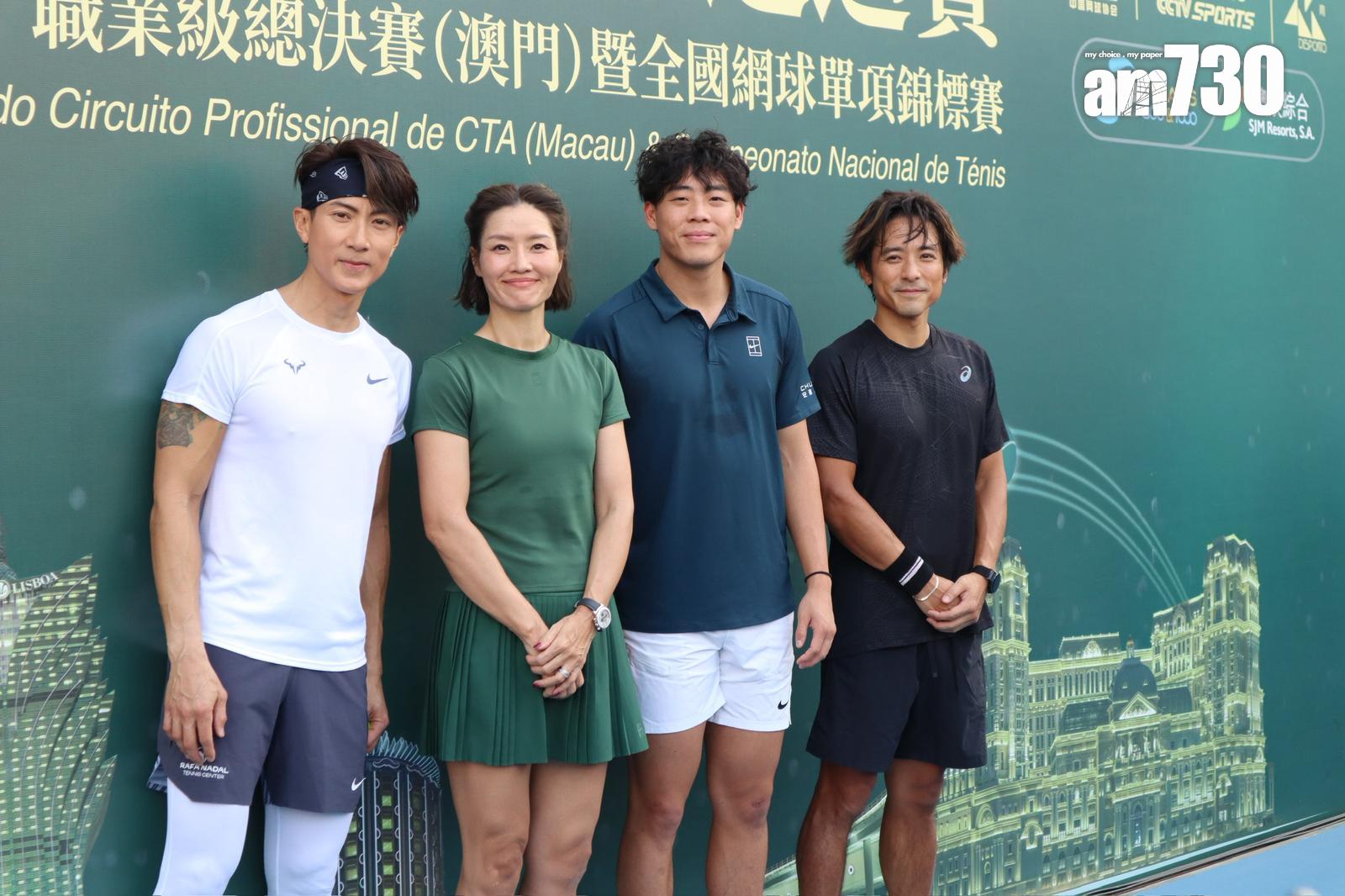 吳尊與前國家隊網球員李娜在表演賽迎戰黃澤林與林德信,進行橫跨體育的表演賽。(娛樂組攝)