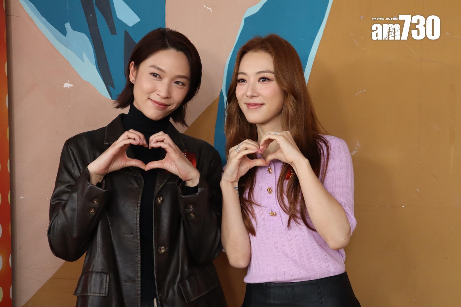 王敏奕和蔣祖曼今日(23日)現身電視城為下月即將舉行的《萬千星輝頒獎典禮 2025》拉票。(娛樂組攝)