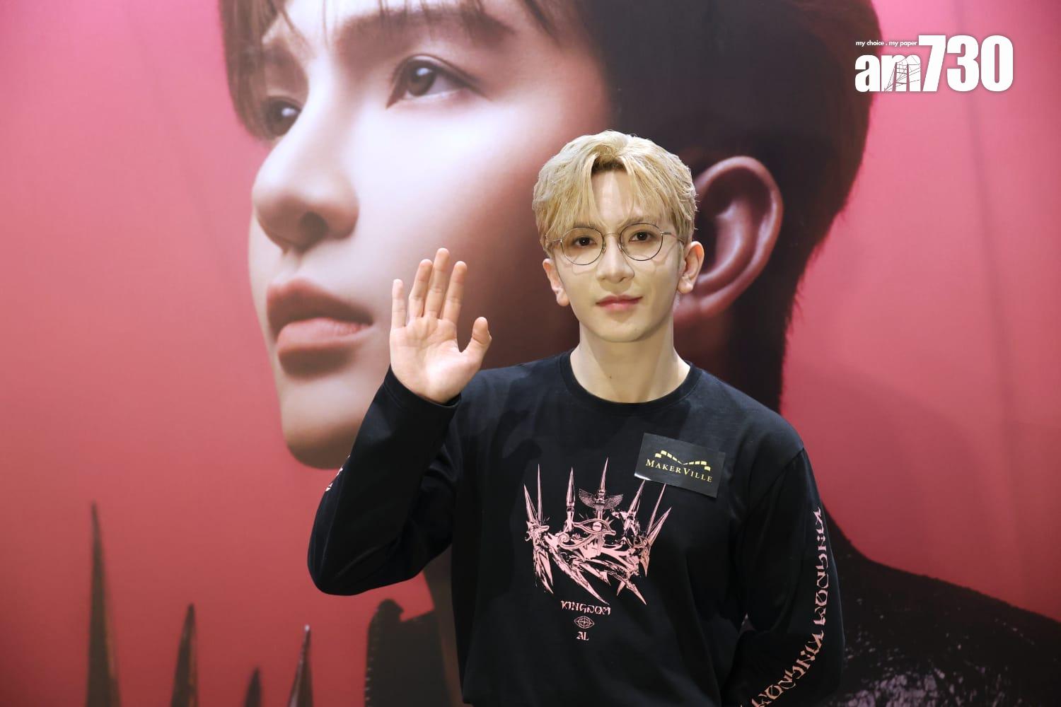 Anson Lo完成演唱會於後台接受訪問。(林俊源攝)