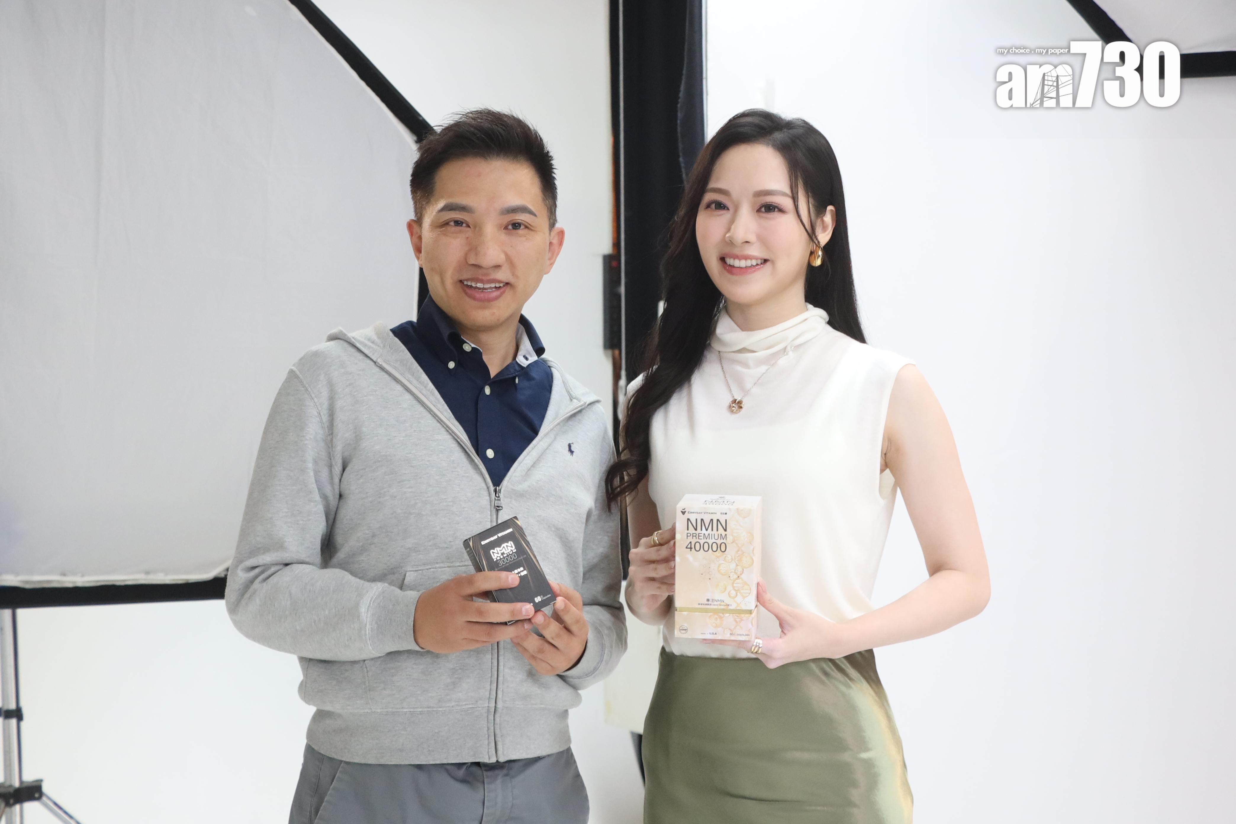 馮盈盈今日為健康產品拍攝廣告。 (娛樂組攝)