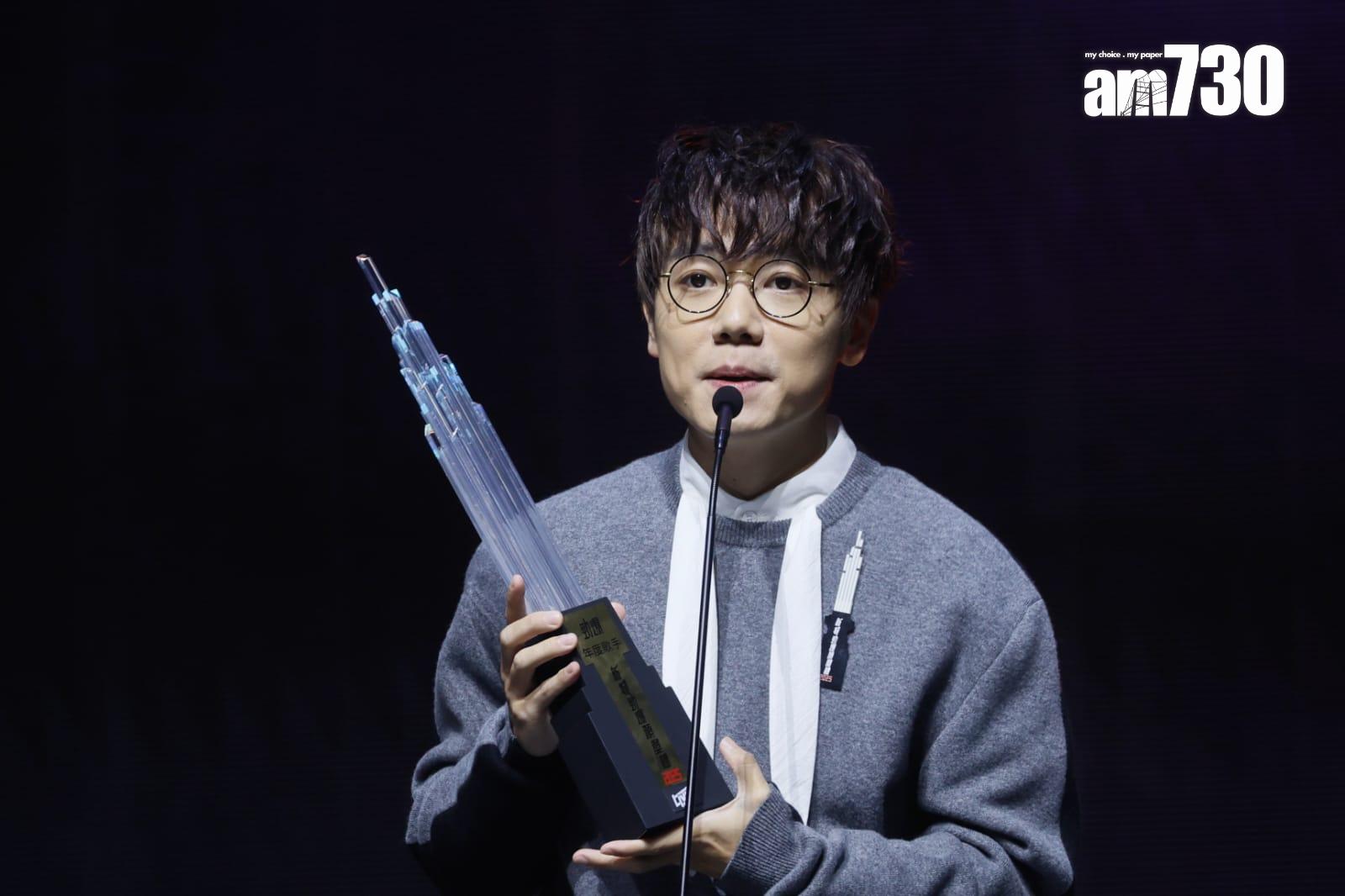 林家謙在《新城勁爆頒獎禮2025》奪3獎成為大贏家之一。(蘇文傑攝)