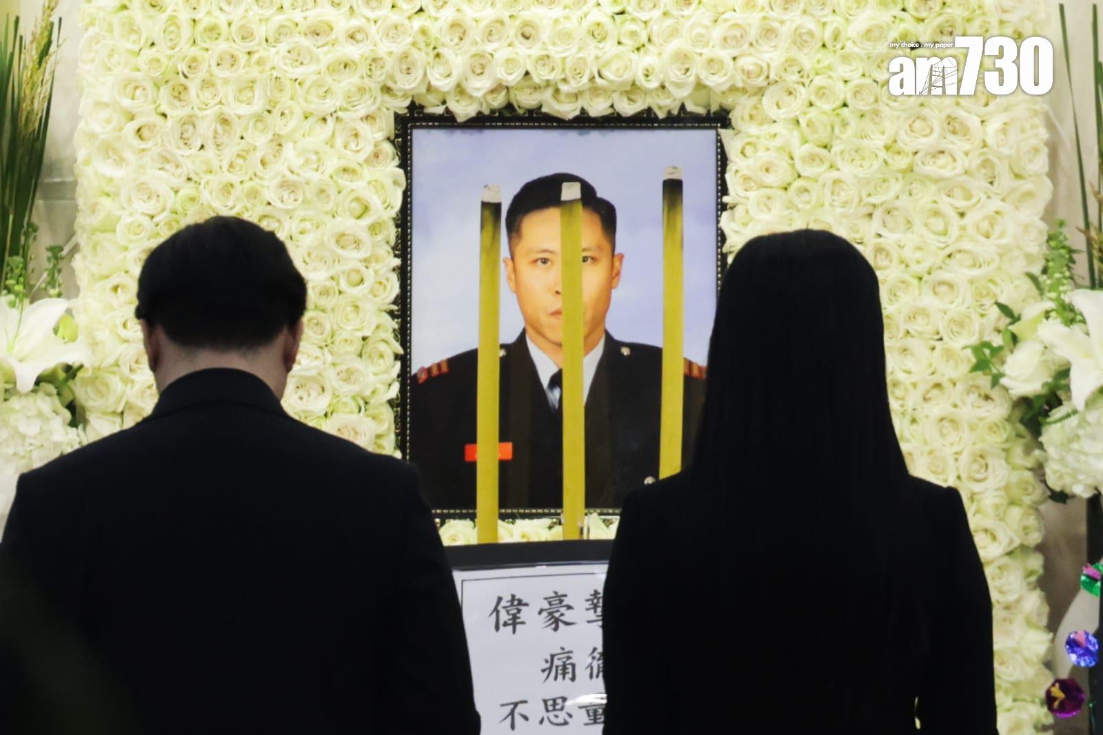 大埔宏福苑五級火造成至少160人死亡,包括殉職消防員何偉豪,他今日設靈。(吳康琦攝)