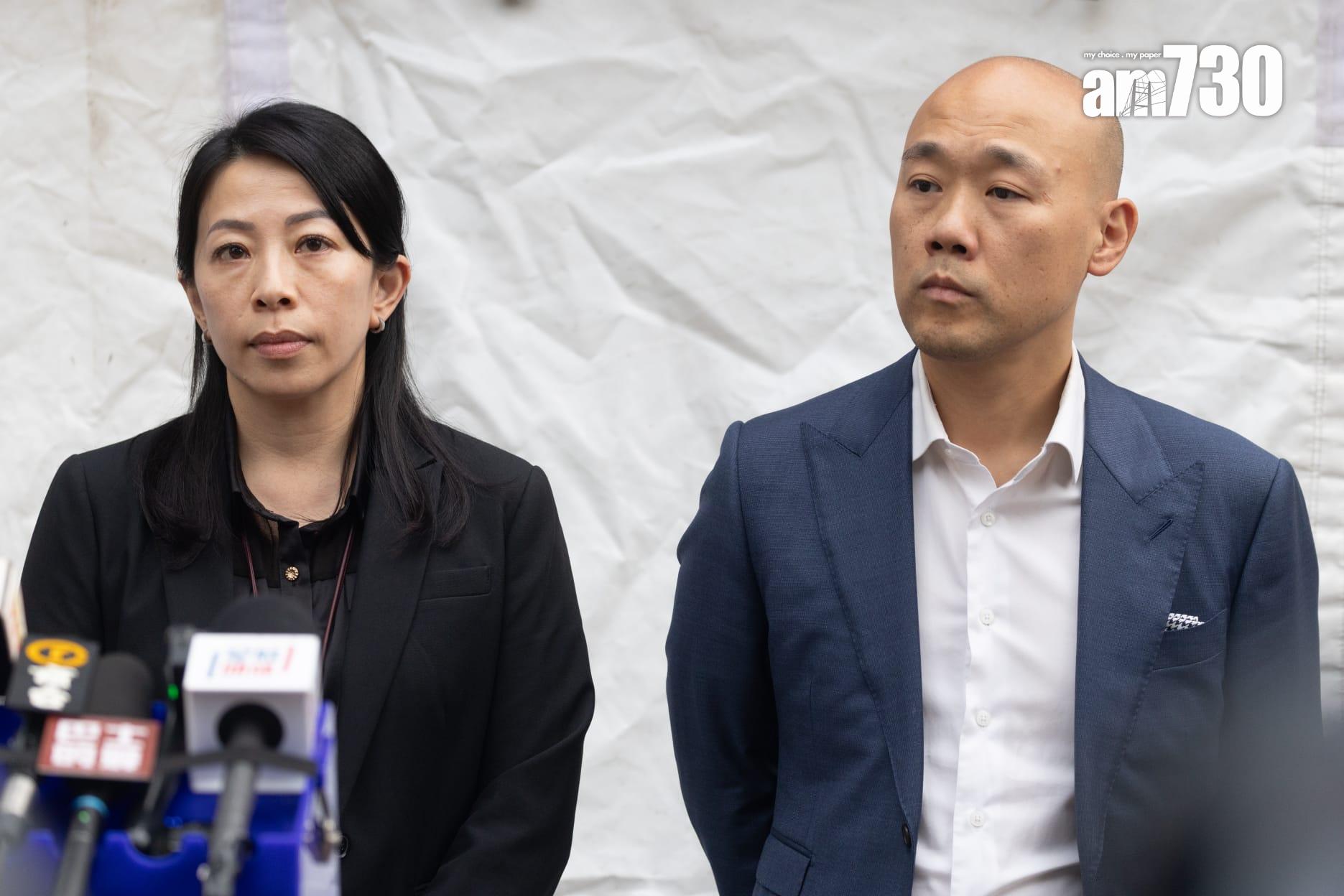 警務處傷亡查詢中心主管總警司曾淑賢及灣仔警區助理指揮官(刑事)警司林建達。(蘇文傑攝)