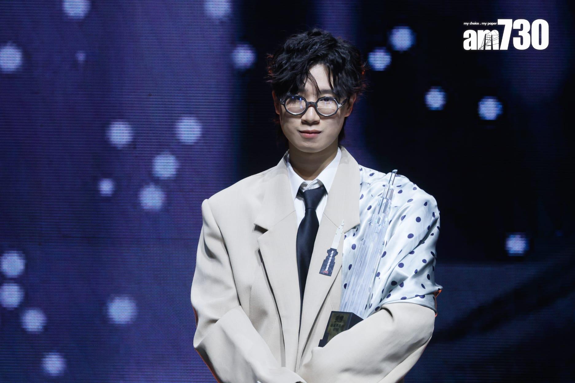 林智樂奪勁爆躍進男歌手銅獎。 (蘇文傑攝)