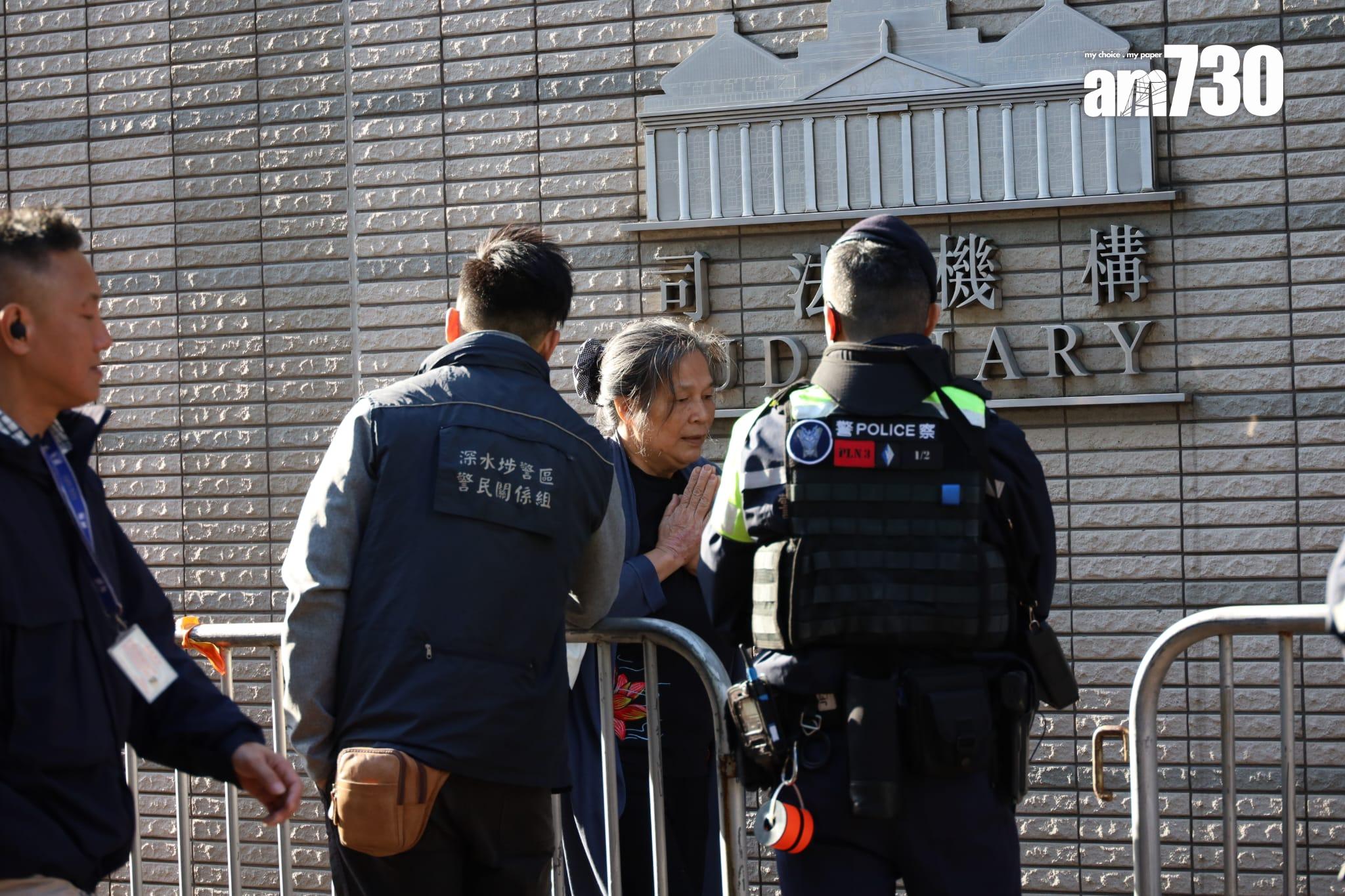 黎智英案於西九龍法院裁決,現場警力加強。(鍾式明攝)