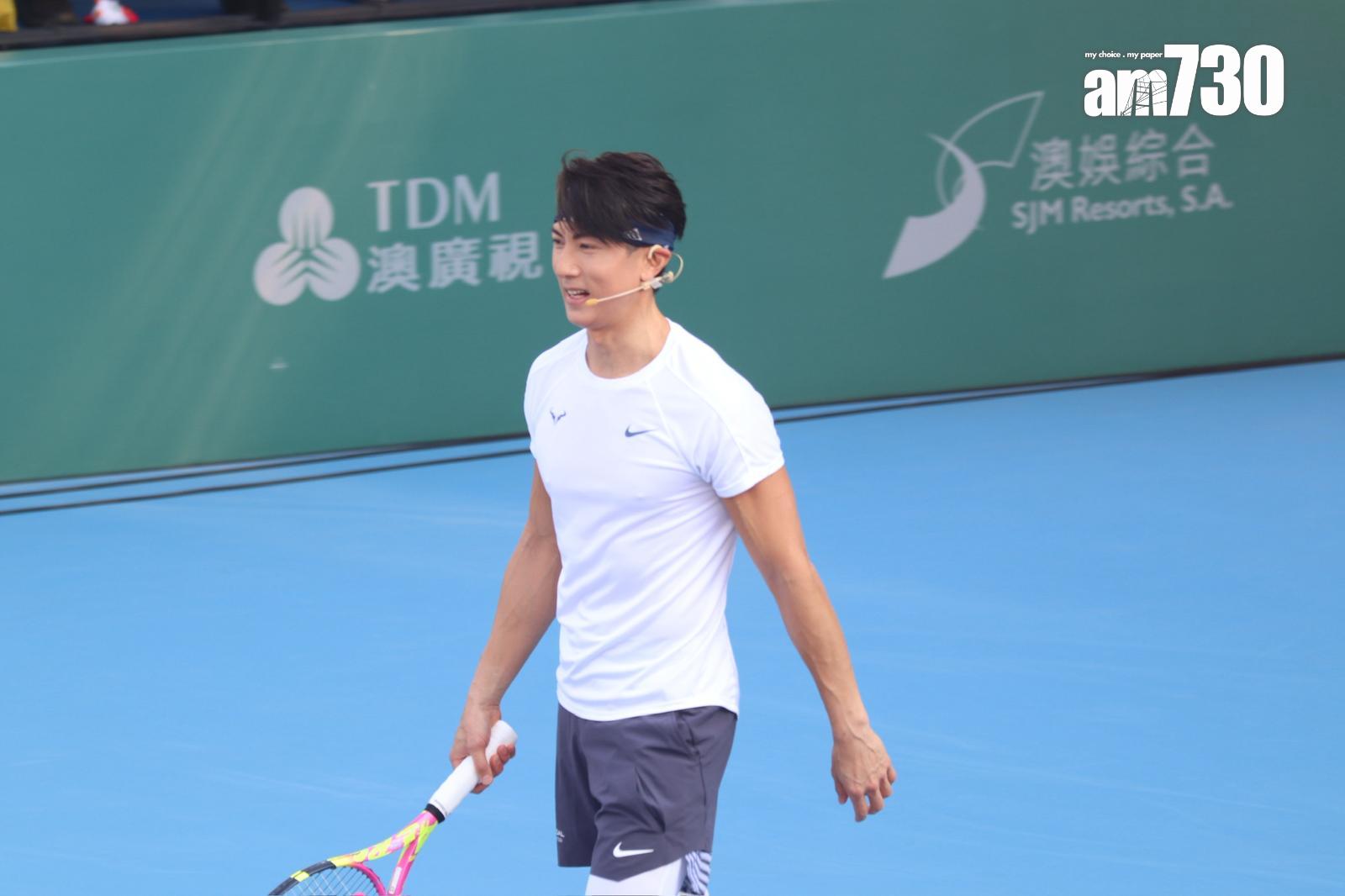 吳尊昨日(6日)現身澳門出席「網球無界限名人精英表演賽」。(娛樂組攝)