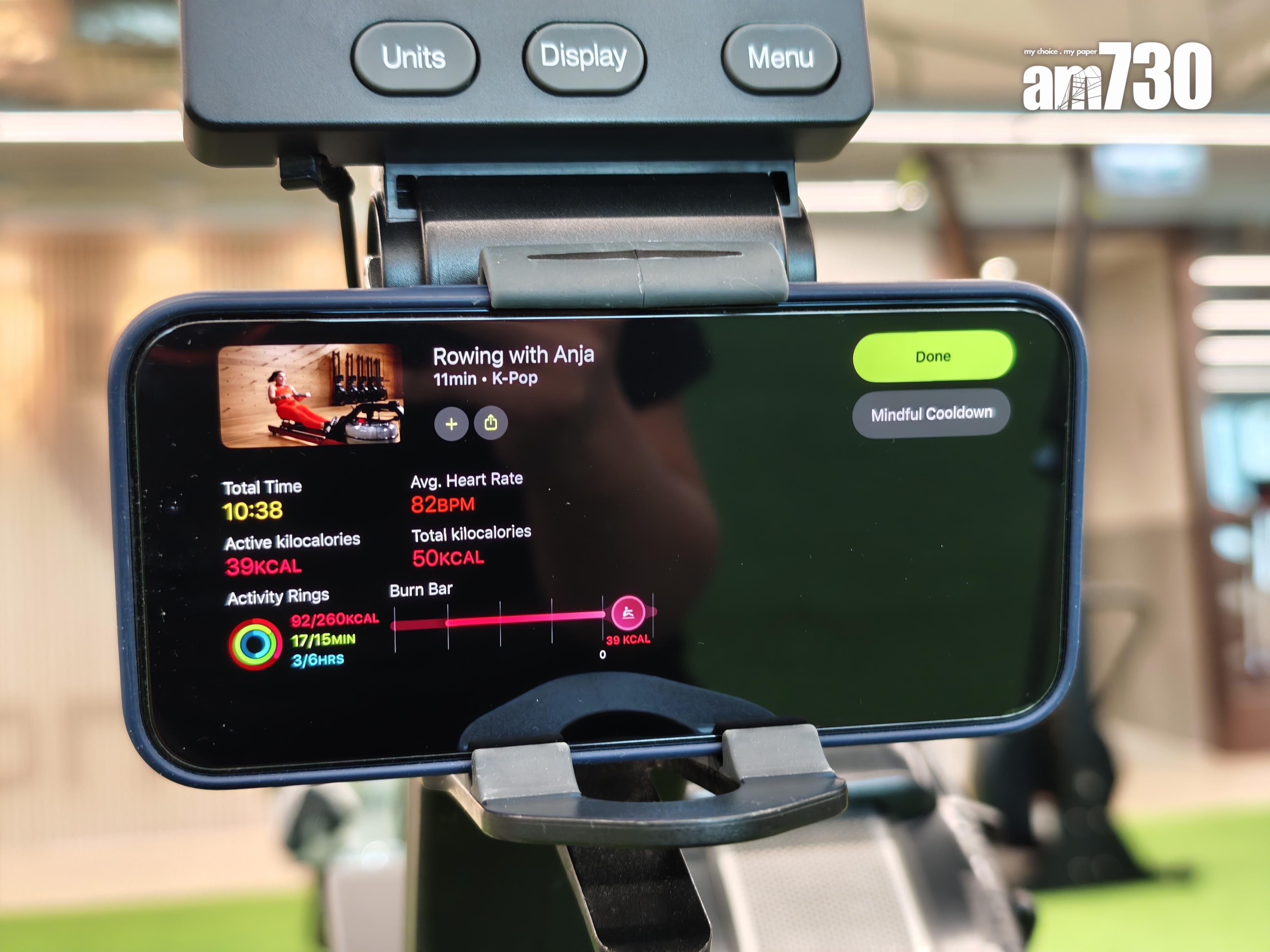 完成課程後設有運動「成績表」。