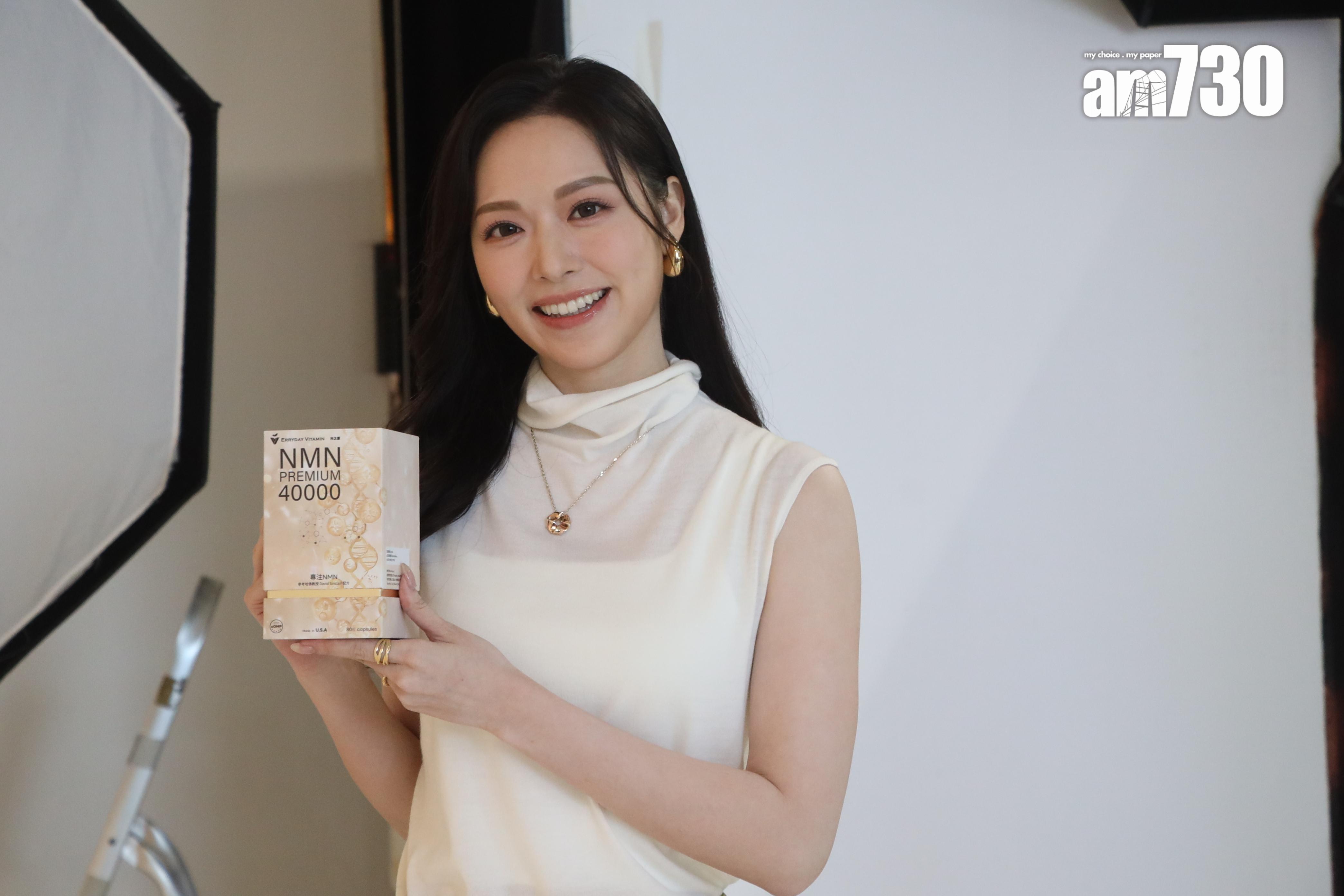 馮盈盈今日為健康產品拍攝廣告。 (娛樂組攝)