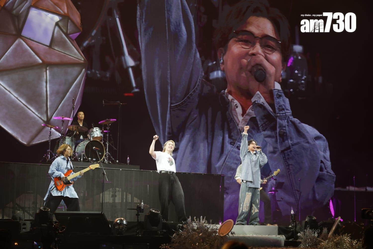 柳應廷Jer演唱會獲RubberBand擔任嘉賓,合唱《發現號》和《逆流之歌》。(吳康琦攝)