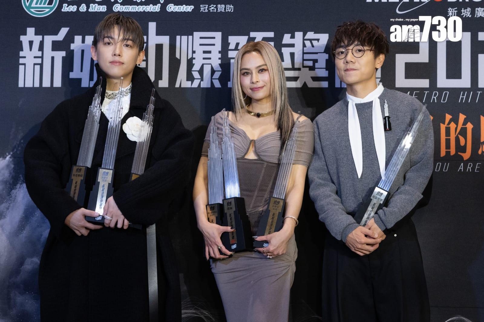 MC張天賦、Gin Lee、林家謙在《新城勁爆頒獎禮2025》奪3獎成為大贏家。(蘇文傑攝)