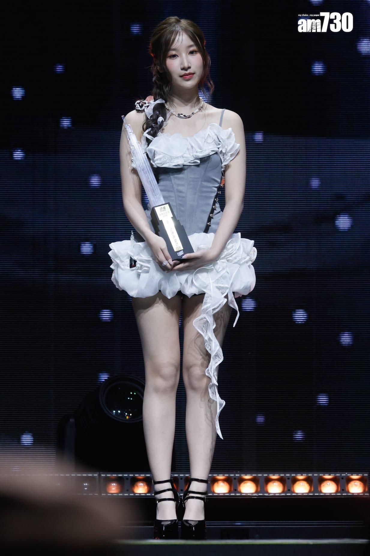 詹天文奪勁爆躍進女歌手銅獎。 (蘇文傑攝)