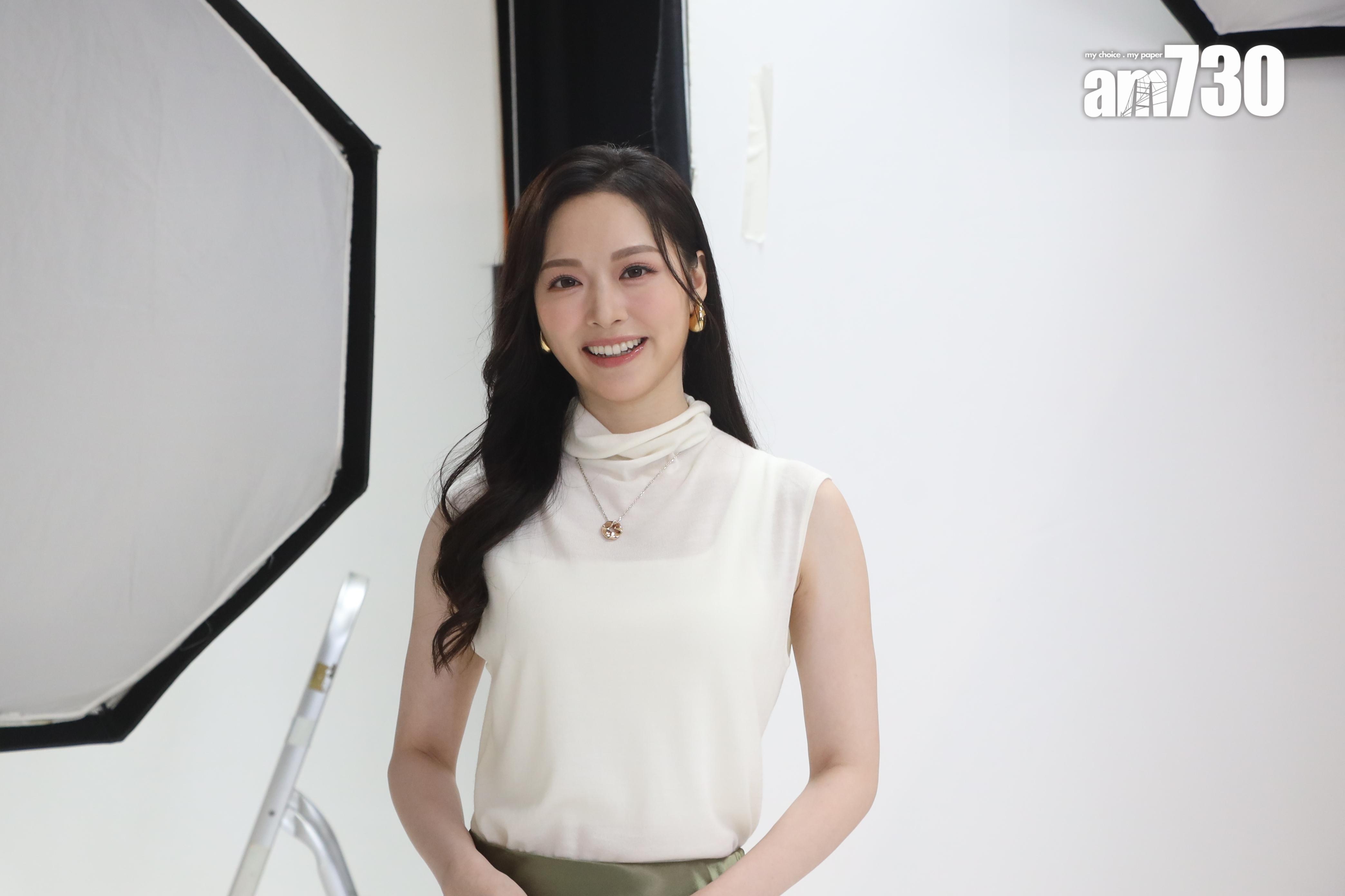 馮盈盈今日為健康產品拍攝廣告。 (娛樂組攝)