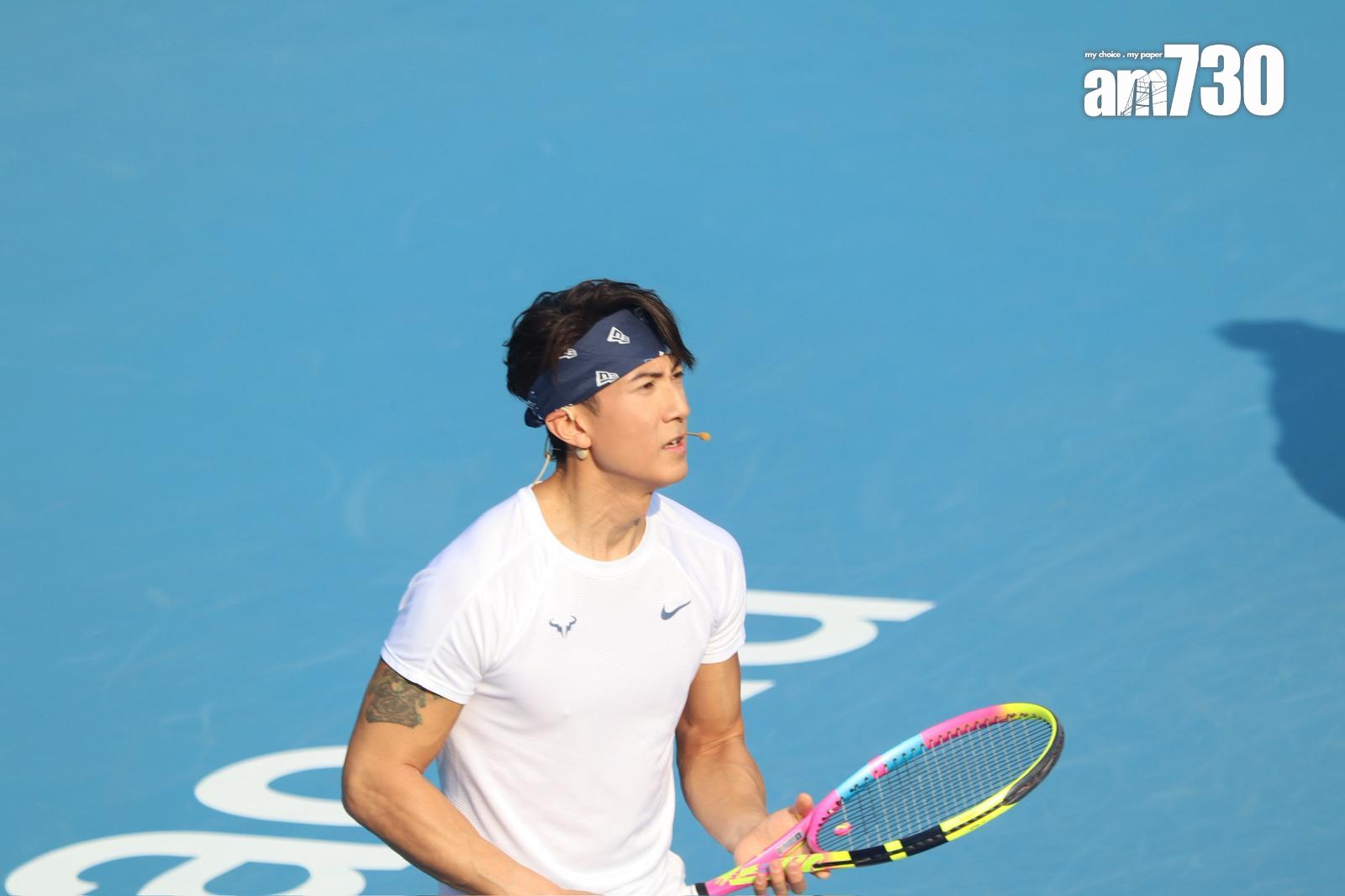 吳尊昨日(6日)現身澳門出席「網球無界限名人精英表演賽」。(娛樂組攝)