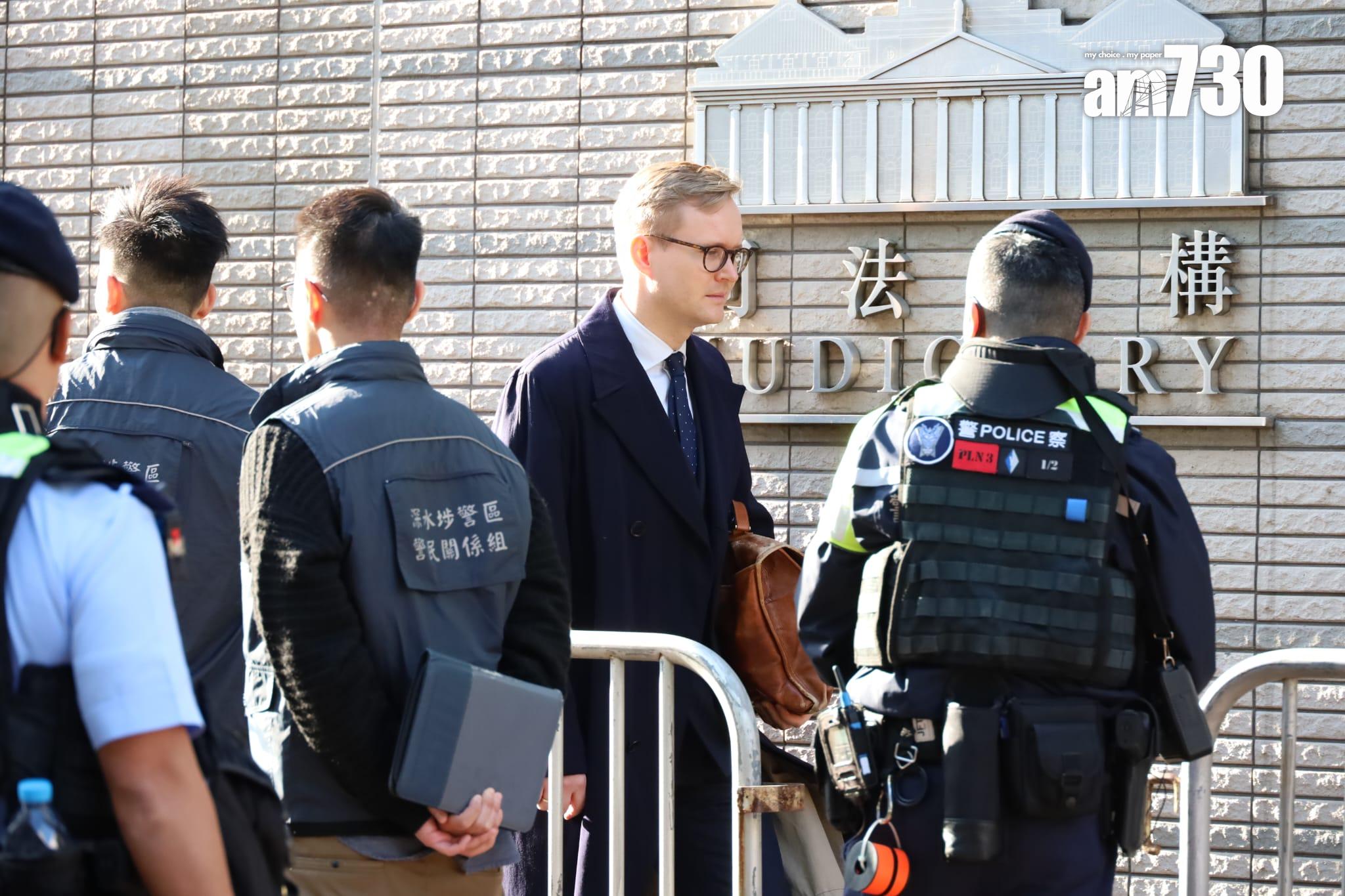 黎智英案於西九龍法院裁決,現場警力加強,多國領事旁聽。(鍾式明攝)