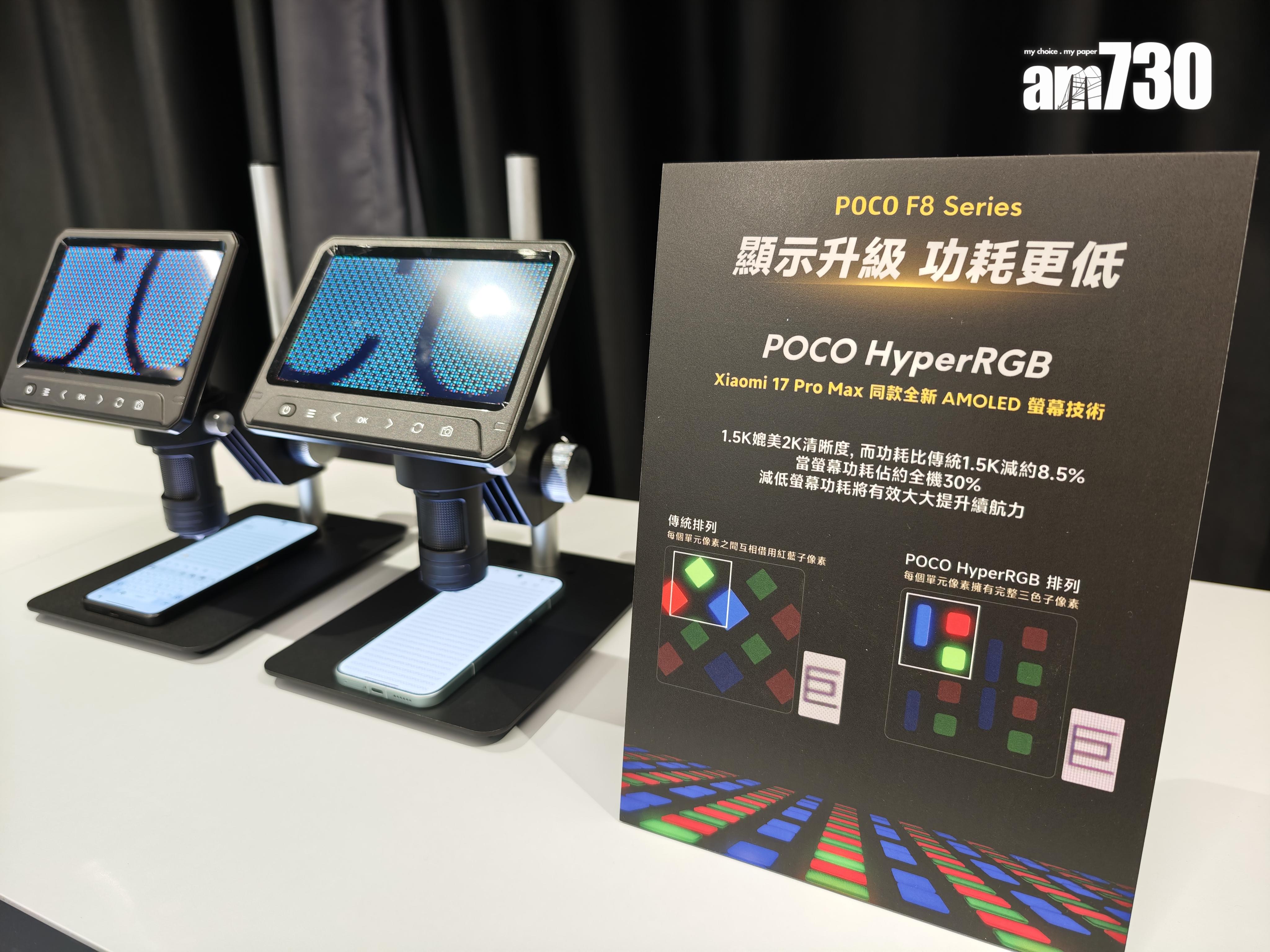 POCO F8系列均具備HyberRGB顯示器。