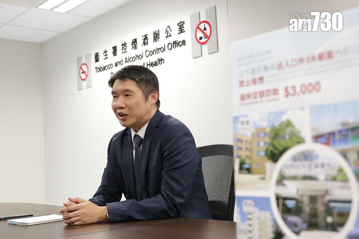 林民聰表示,法例雖沒有規定隊伍的形態,但社會對此已有共識,相信判斷煙民是否正排隊非難事。(吳康琦攝)