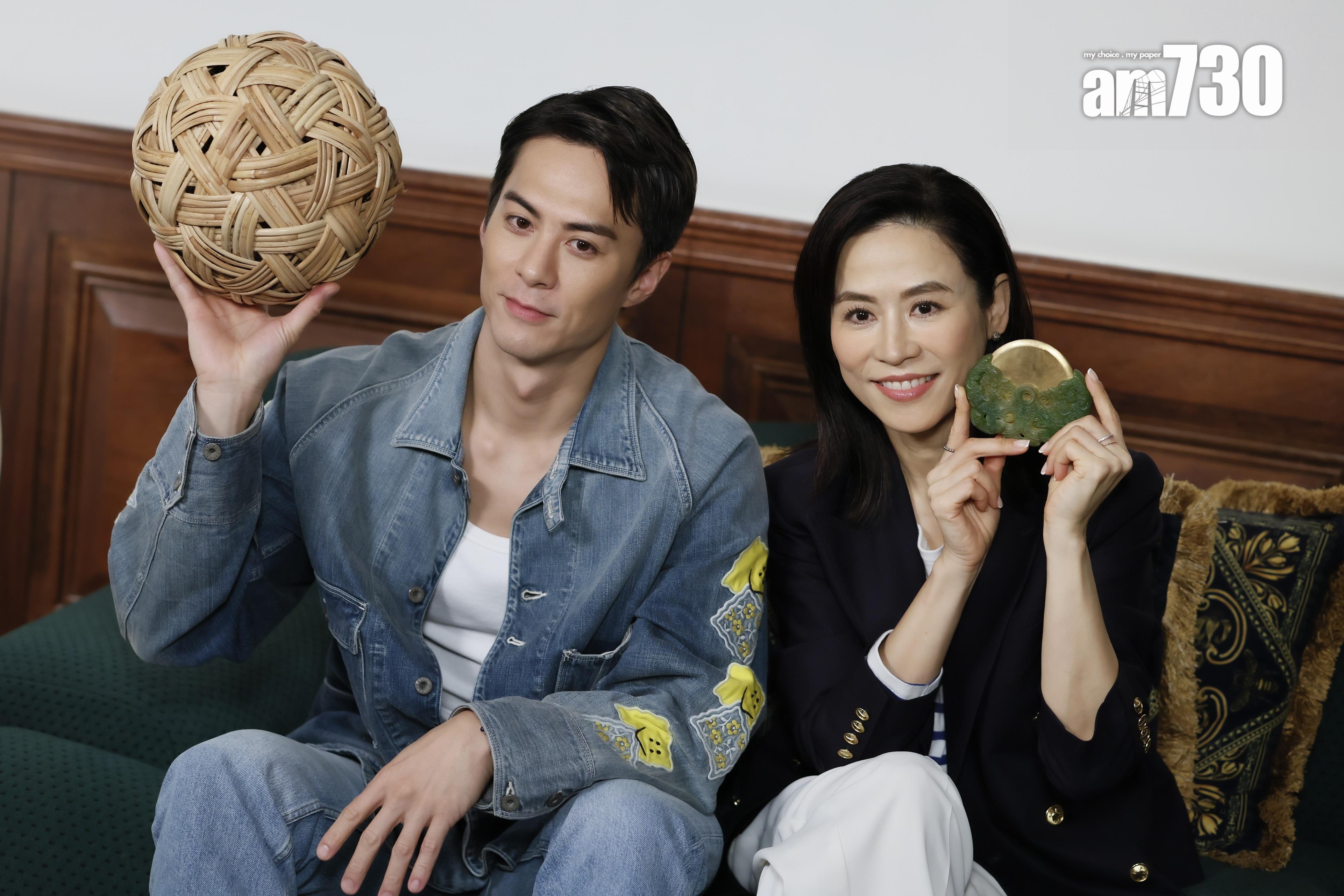 朱鑑然在古天樂監場下,頻頻NG,幸獲宣萱出手檔駕,緩和氣氛。(蘇文傑攝)