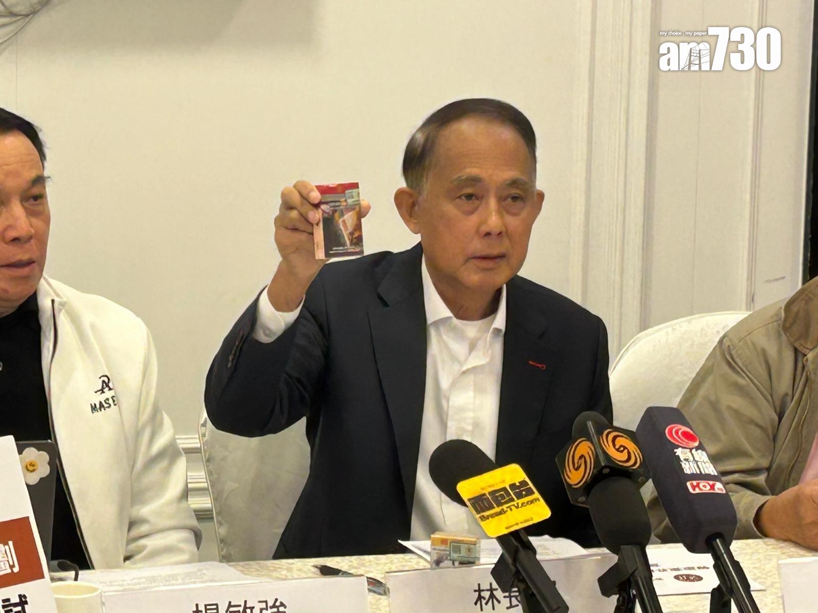 林長富指出在2023年加煙草稅前,香煙佔報販收入達60%。(陳芷晴攝)